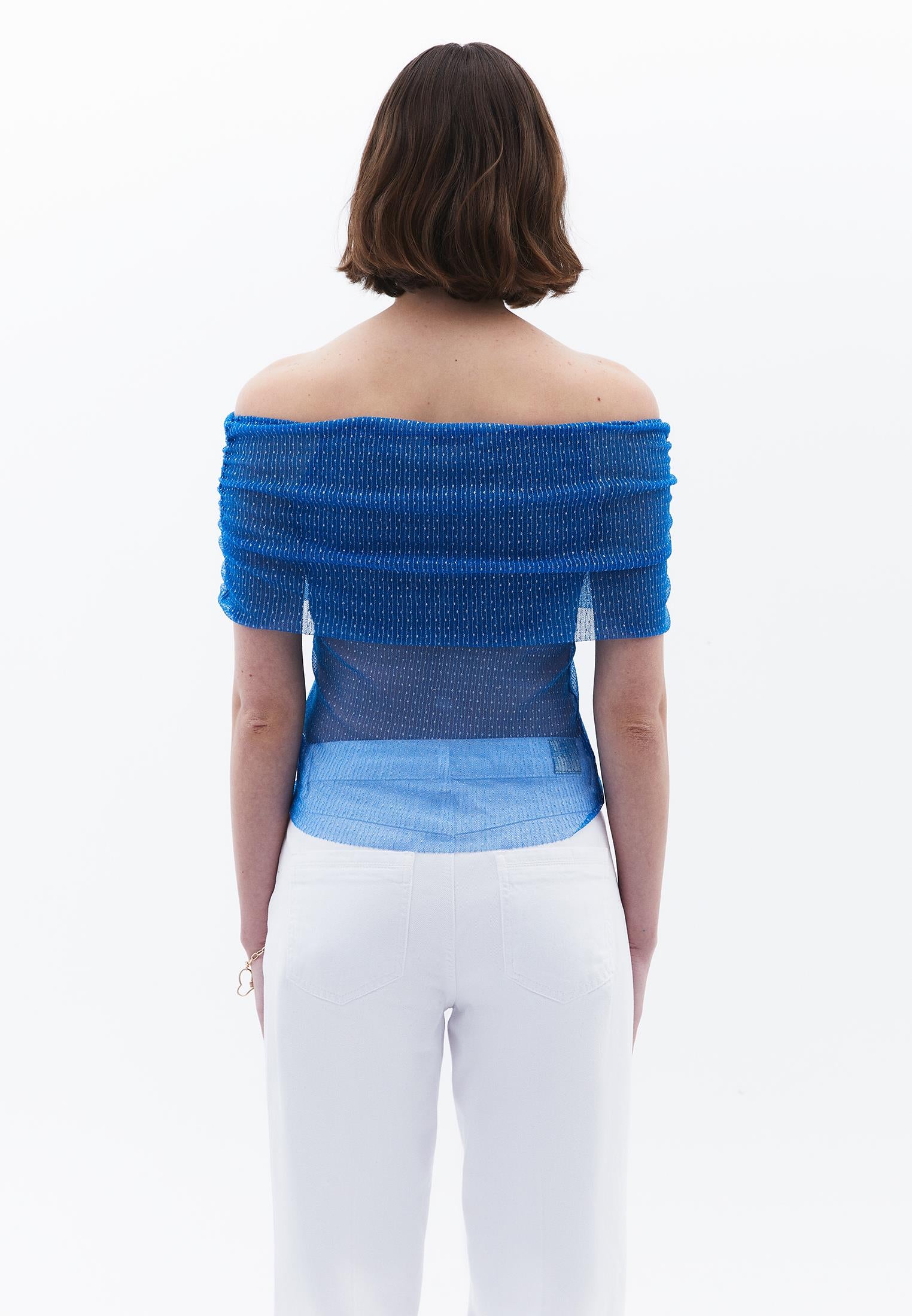 Standard Blouse With Dropped Shoulder - FRENCH BLUE