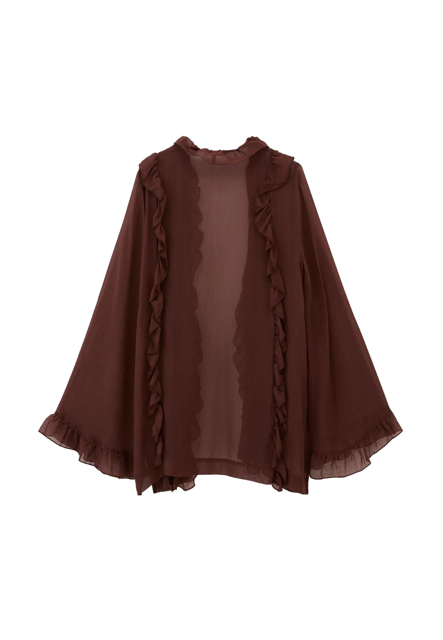 Tunic Length Oversize Kimono - FRENCH ROAST