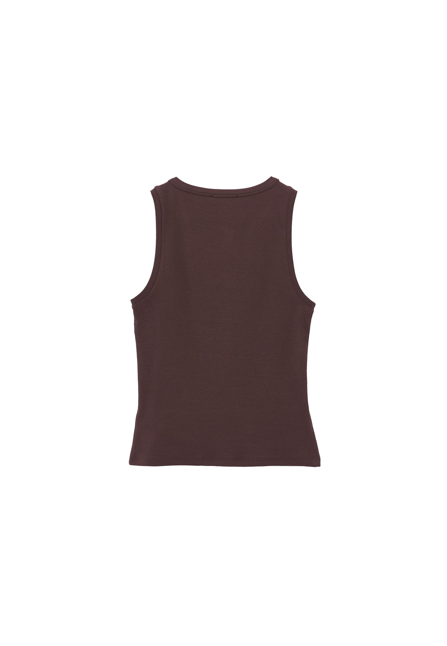 Sleeveless Tank Top With Crew Neck - FRENCH ROAST