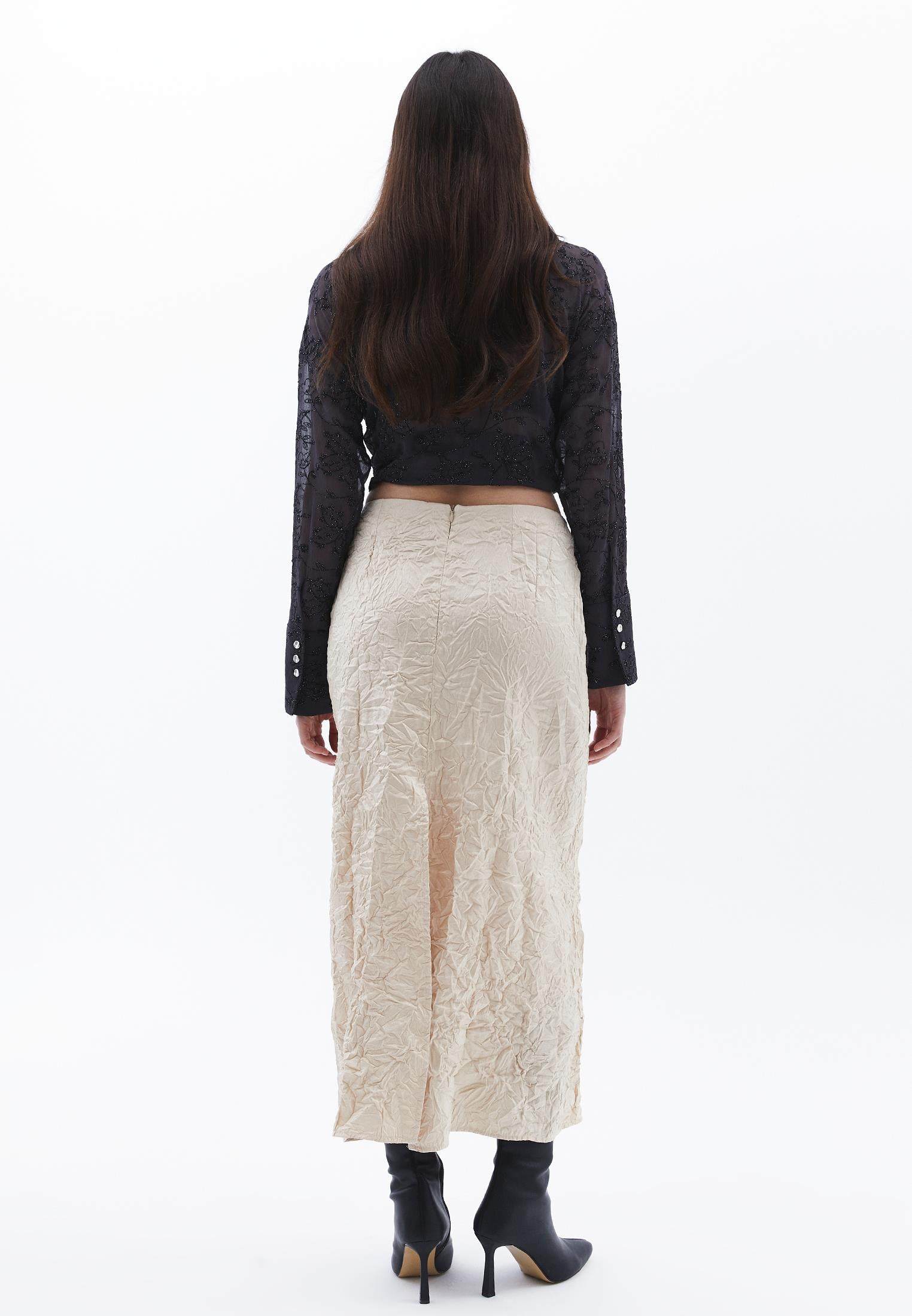 High Waist Skirt - FROSTED ALMOND