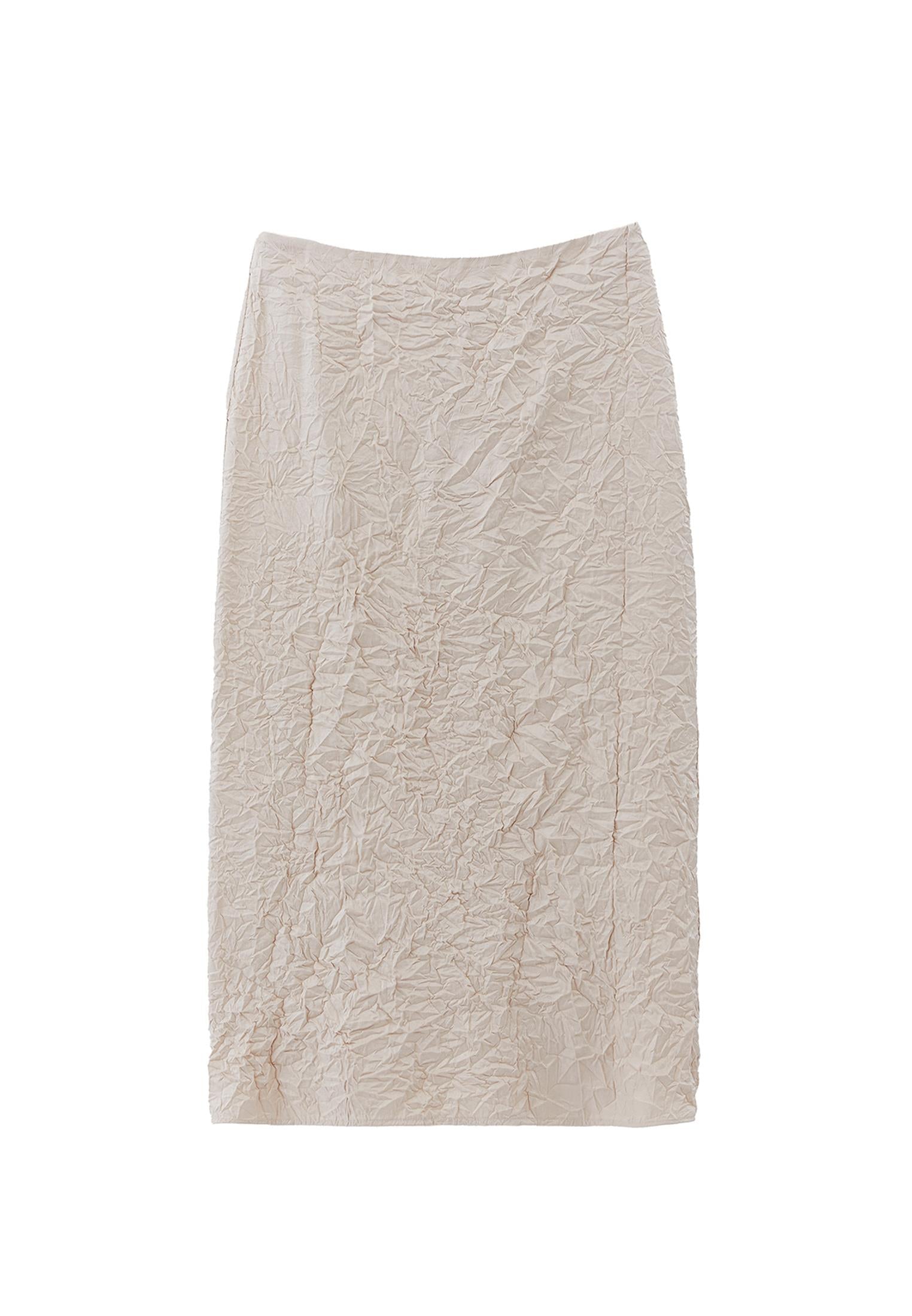 High Waist Skirt - FROSTED ALMOND