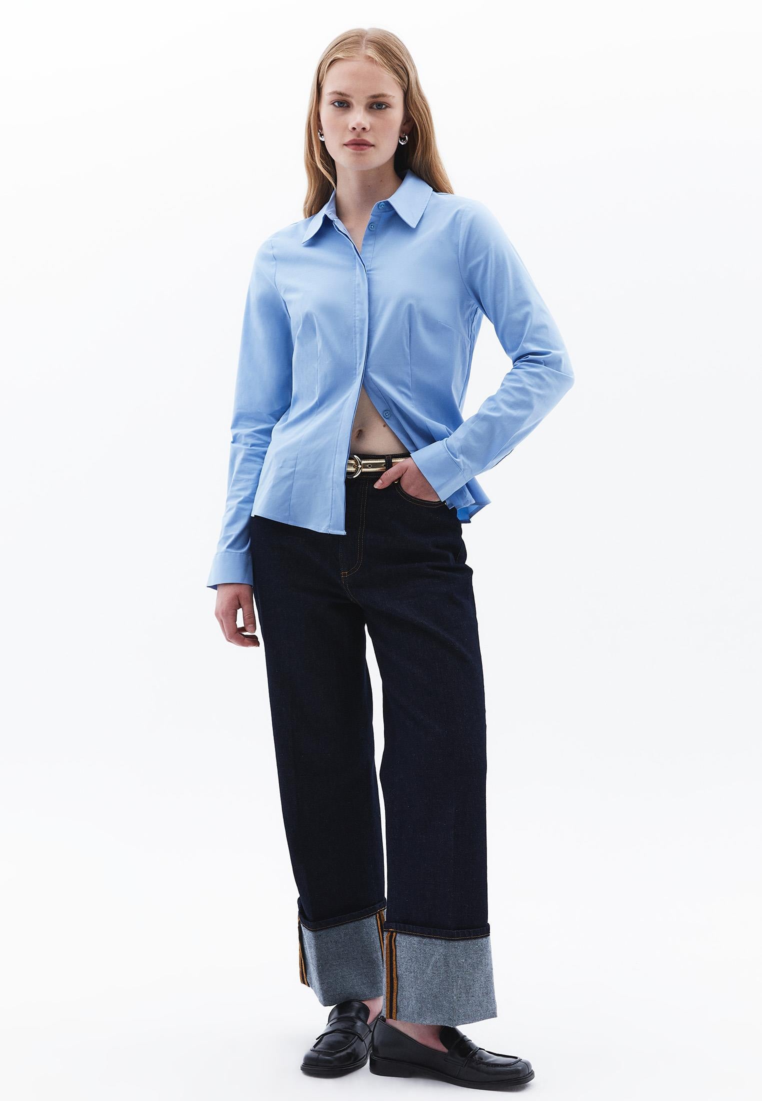 Woven Standard Long Sleeve Shirt - FROZEN FJORD