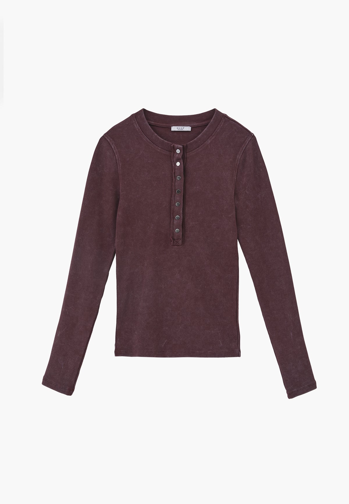 Crew Neck Long Sleeve Bodycon T-Shirt - FUDGE