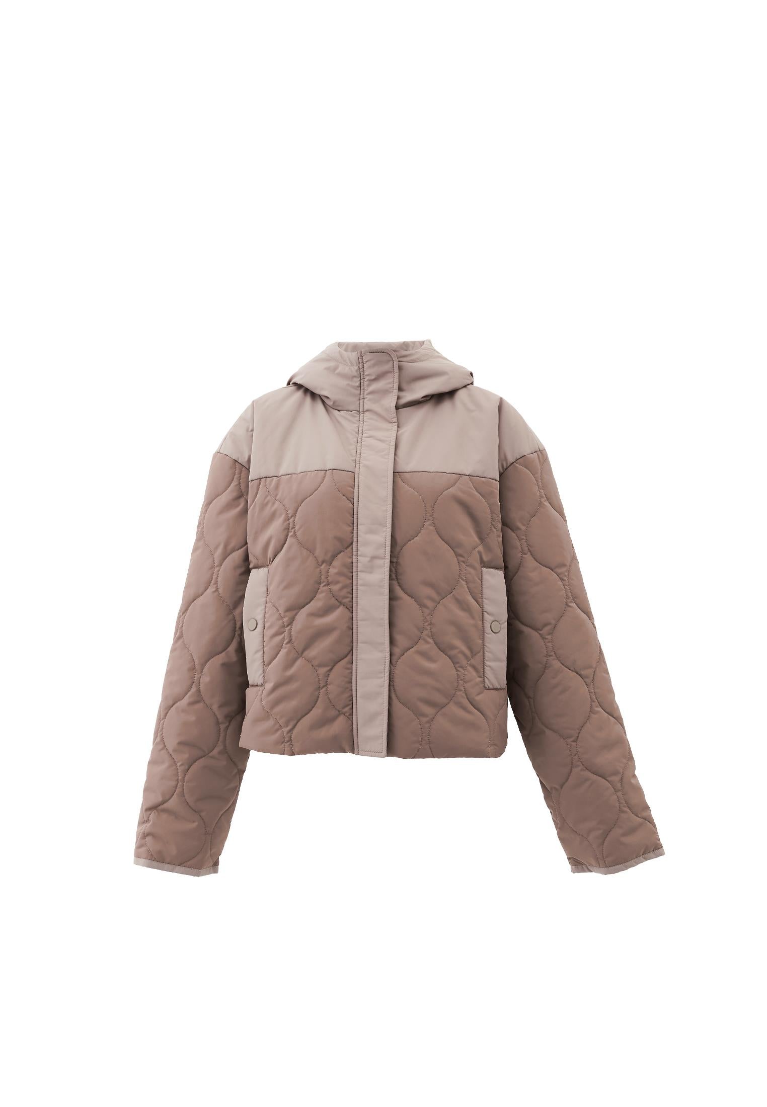 Hooded Cropped Jacket - CROCKERY/FUNGI