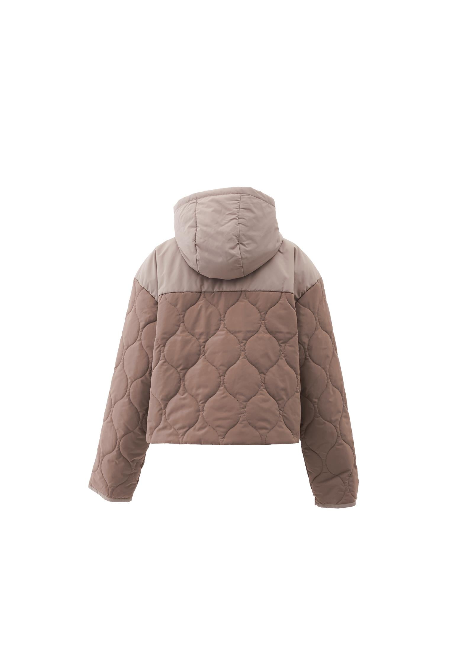 Hooded Cropped Jacket - CROCKERY/FUNGI