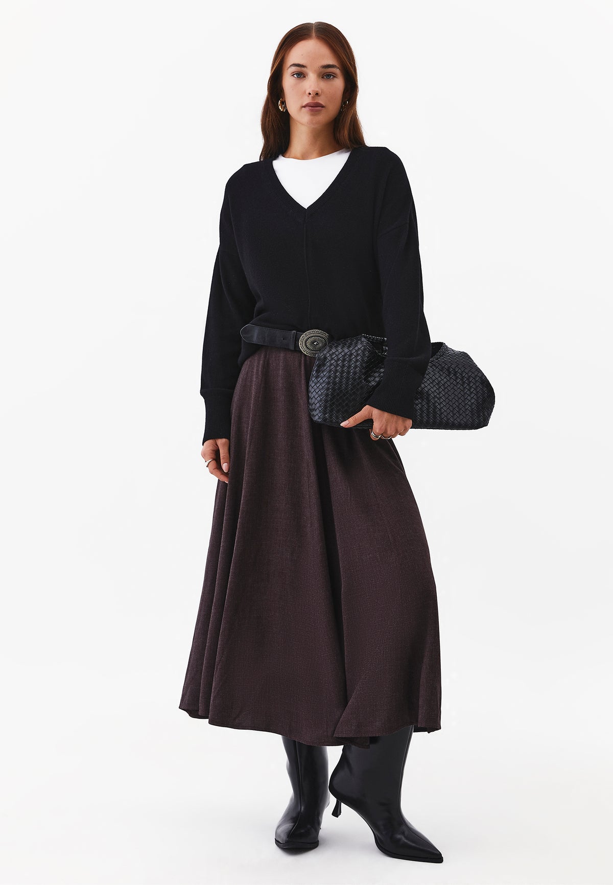 A-Line Panel Skirt - GANACHE