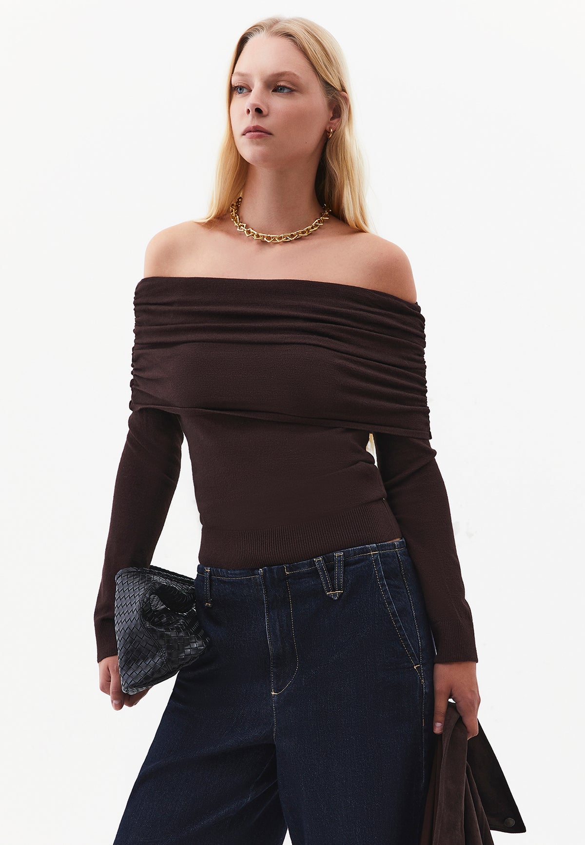 Dropped Shoulder Sweater - GANACHE