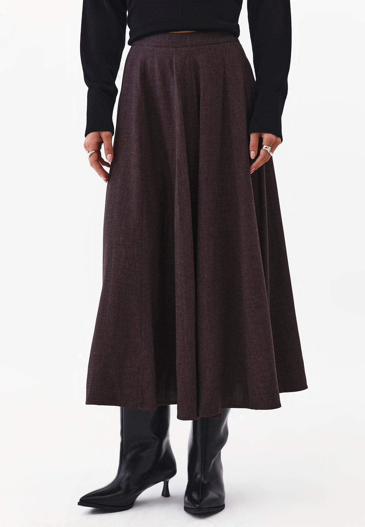 A-Line Panel Skirt - GANACHE