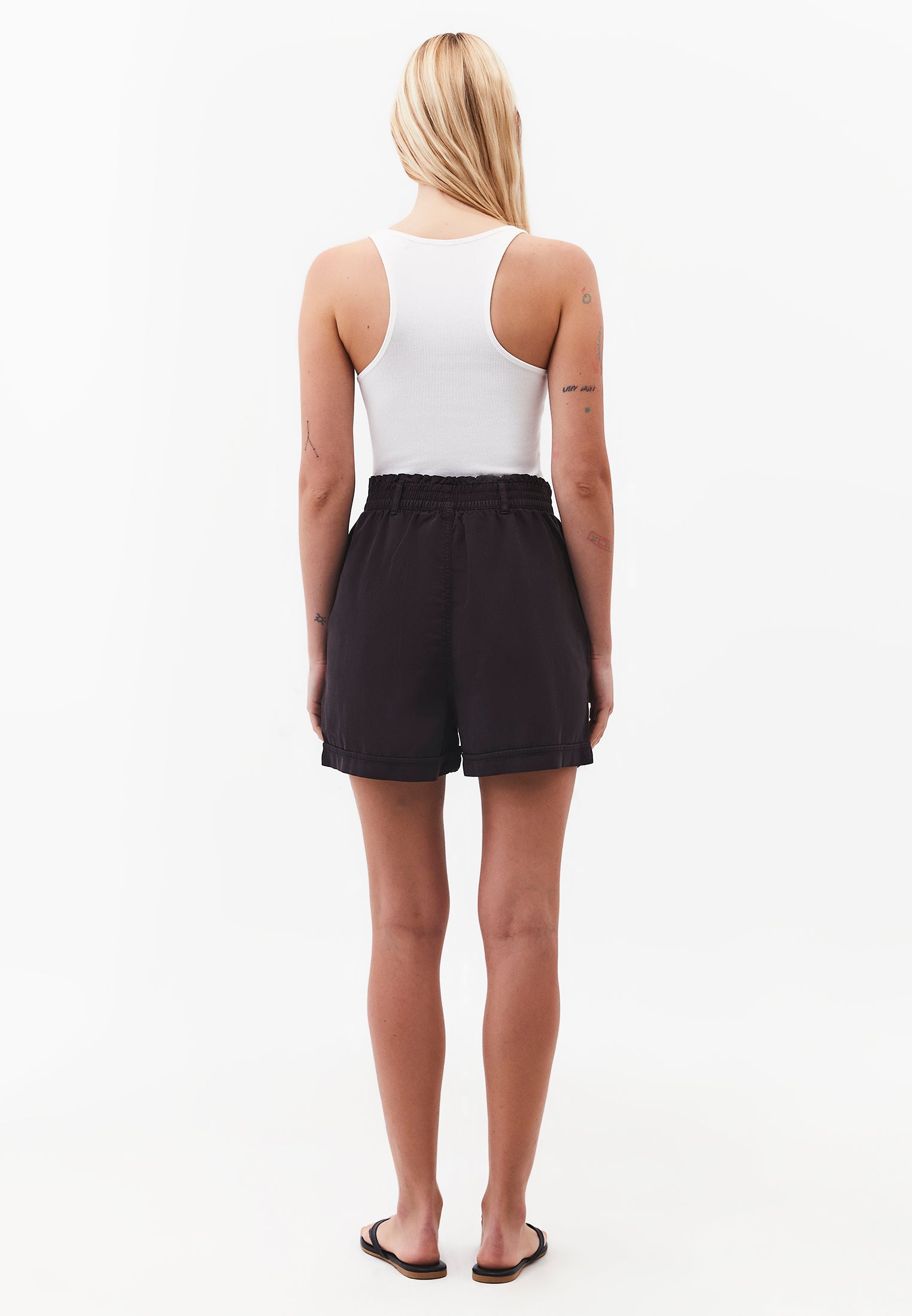 High Waist Elastic Shorts - GANACHE