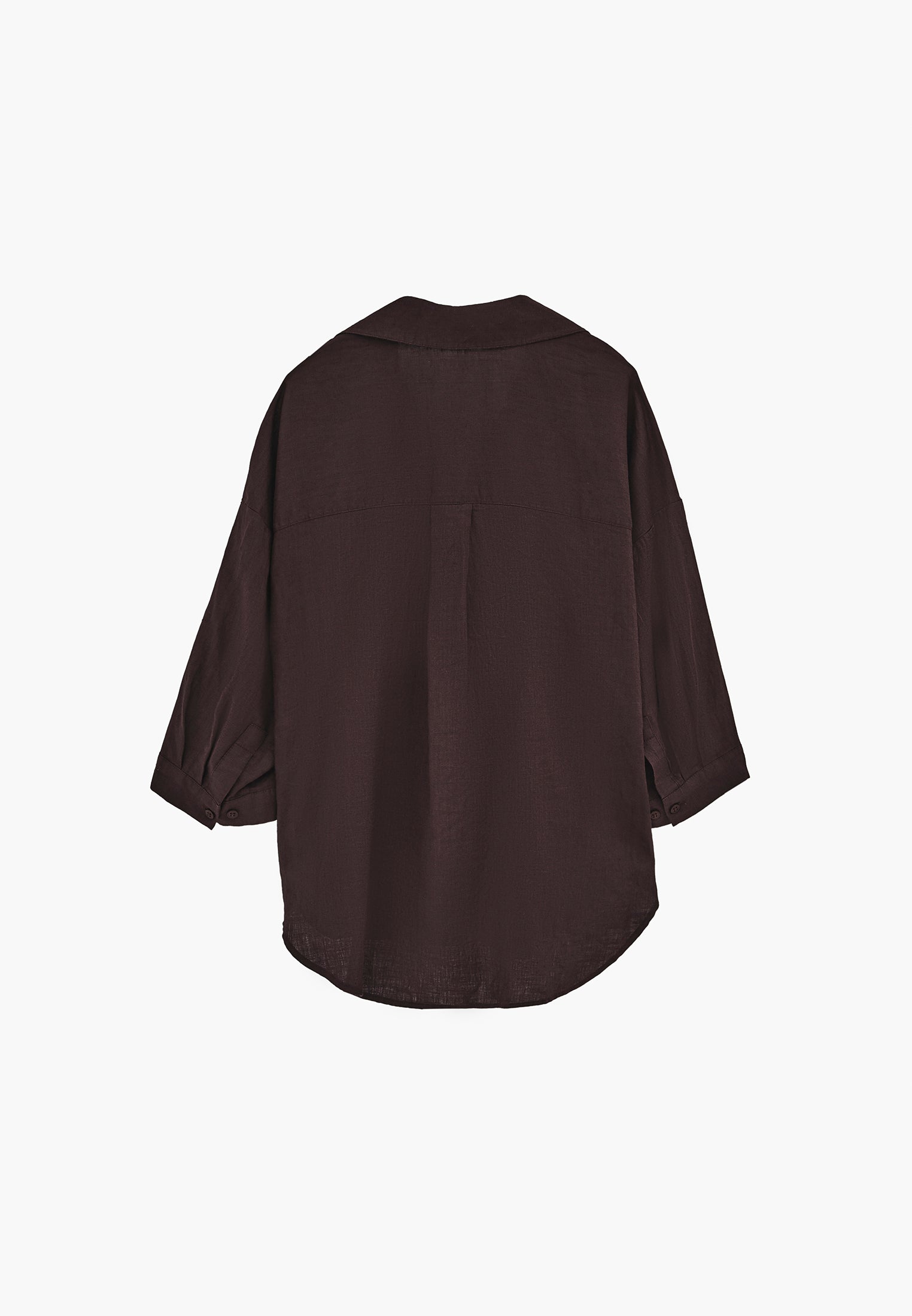 Shirt Collar Oversize Button Detailed Standard Shirt - GANACHE