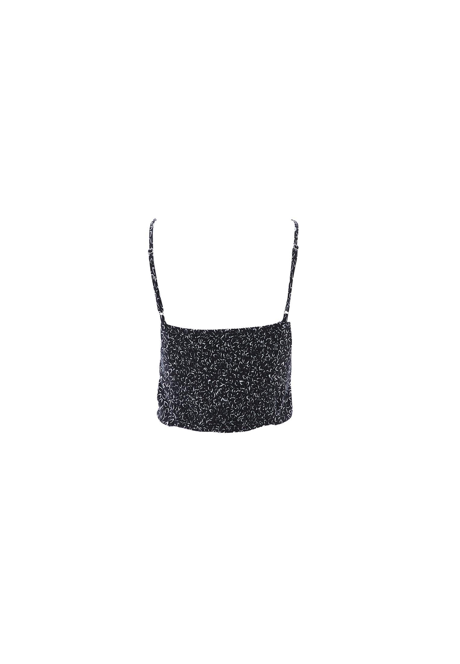 Square Neck Cropped Tank Top - GEO PRINT