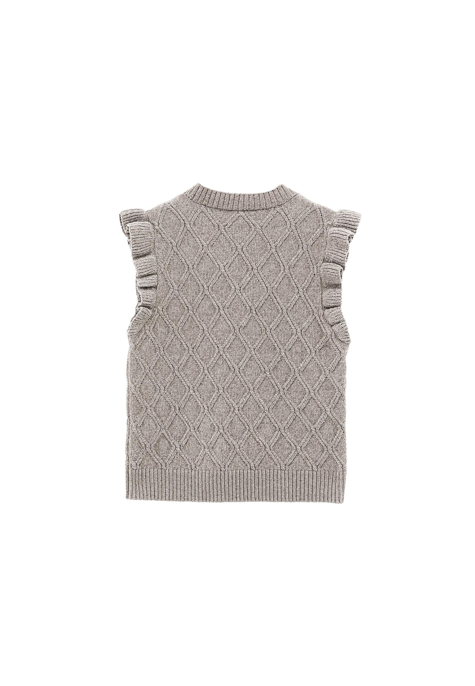 Ruffled Comfortable Vest - GHOST GRAY