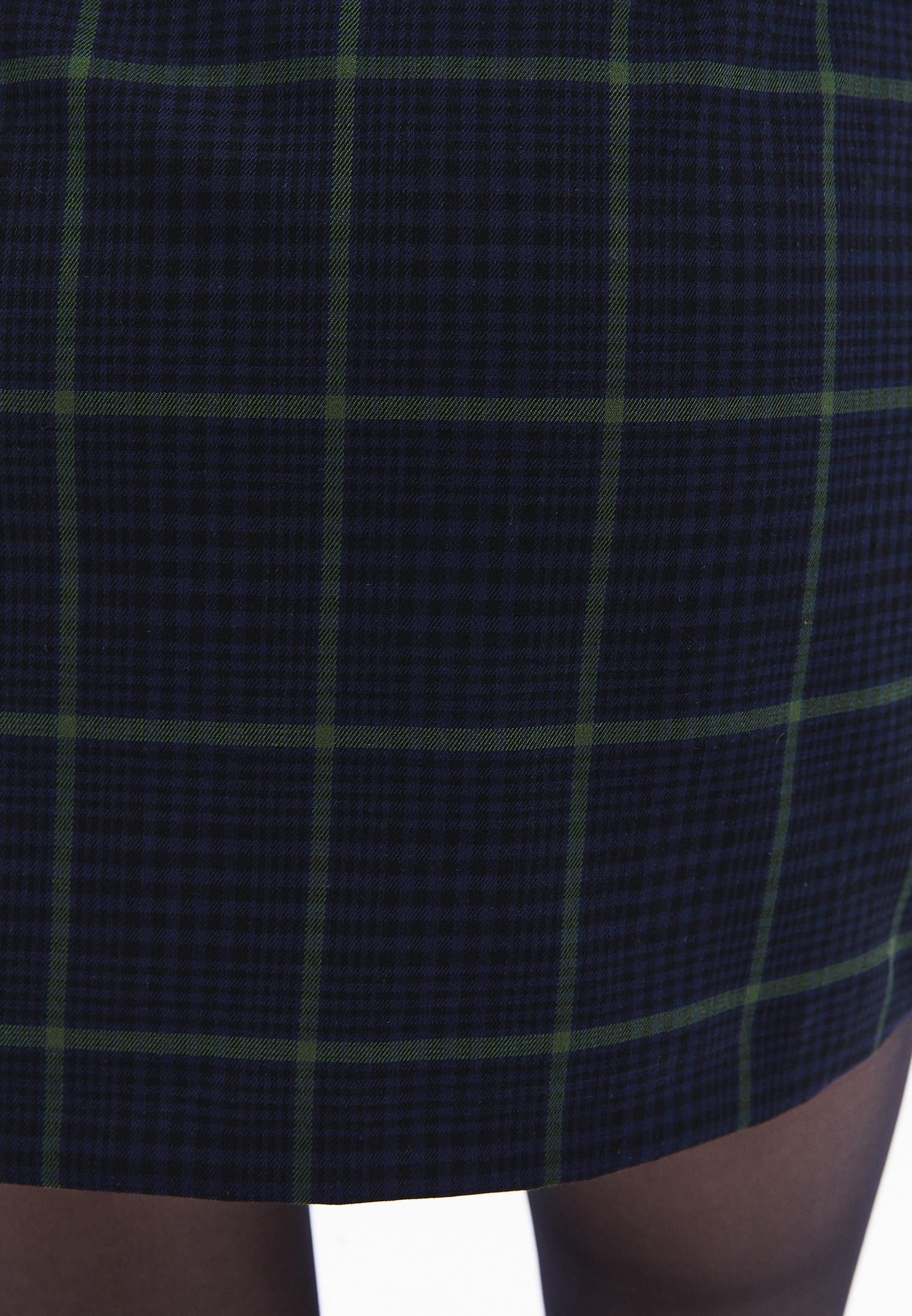 Plaid High Waist Mini Skirt - GOLDEN CYPRESS CHECK
