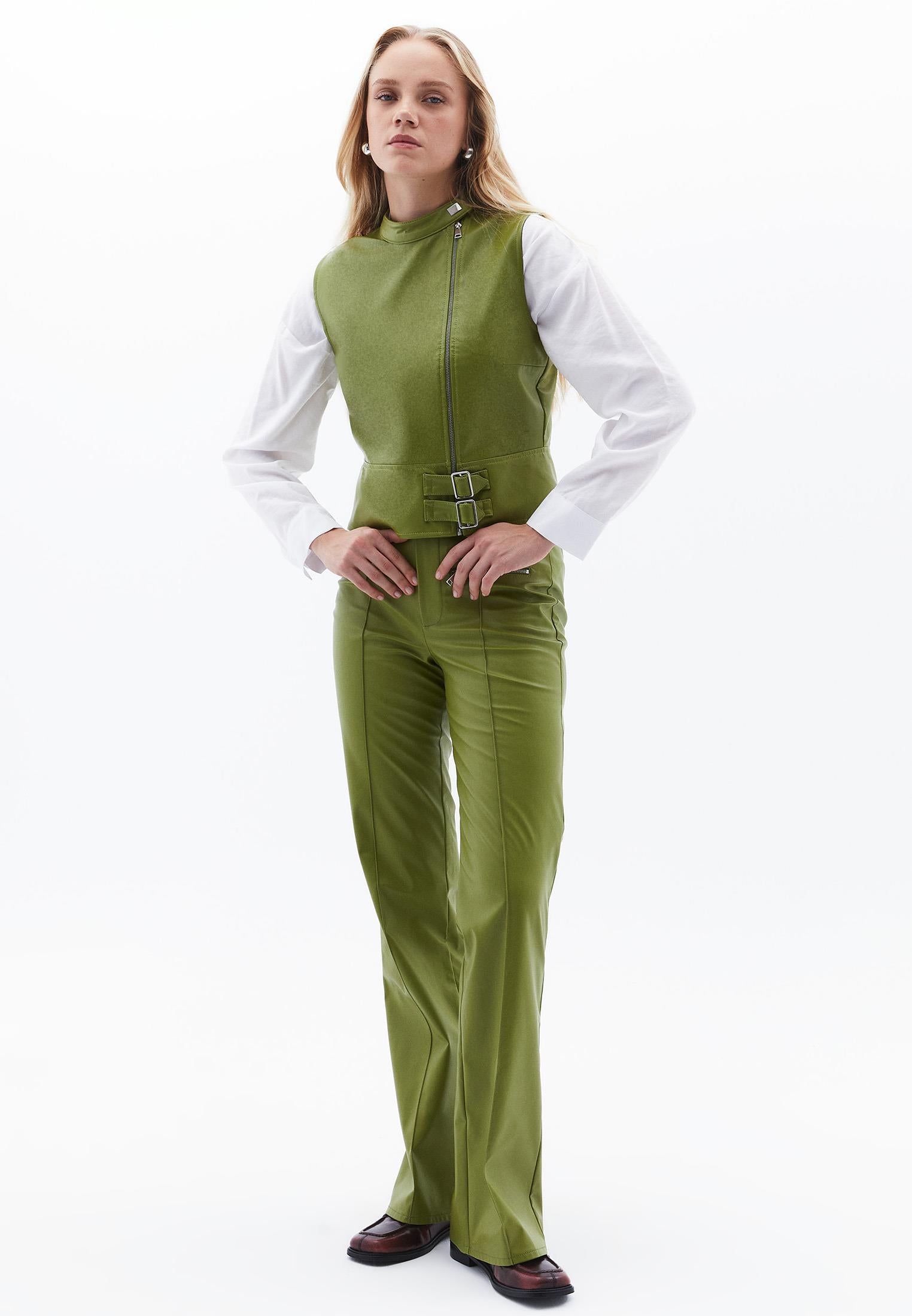 Women Bottom Wear Regular Waist Flared Trousers - GOLDEN CYPRESS