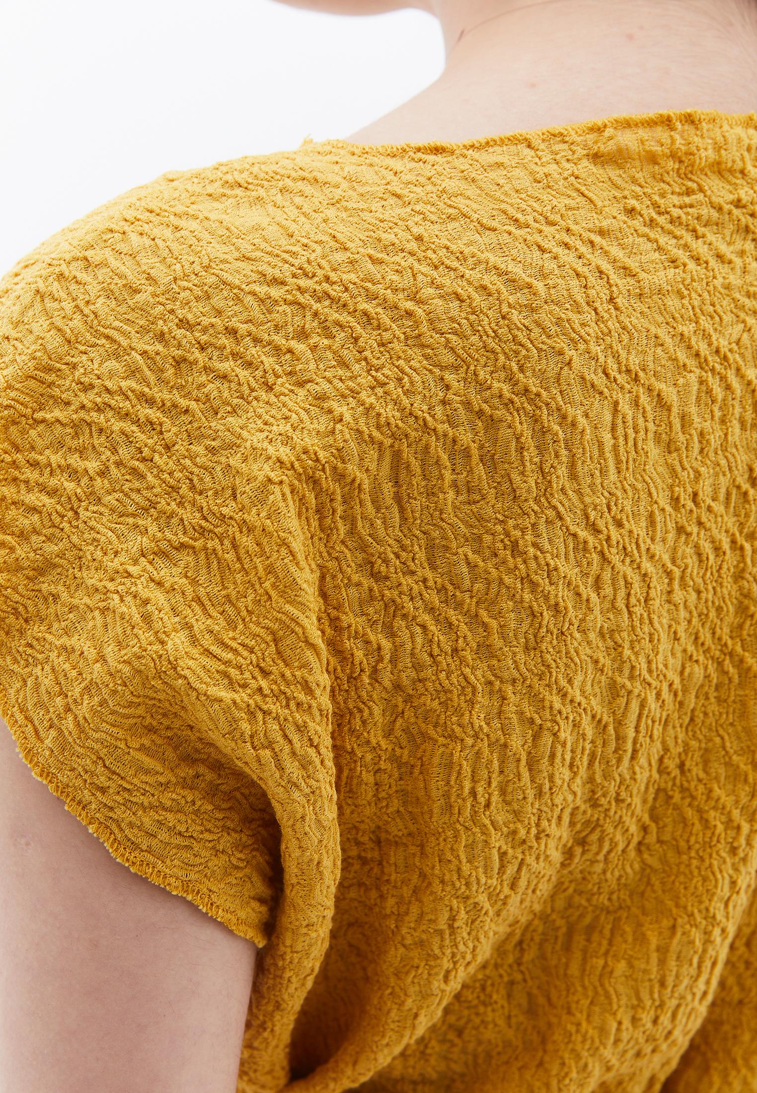 V Neck Loose Blouse - GOLDEN SPICE