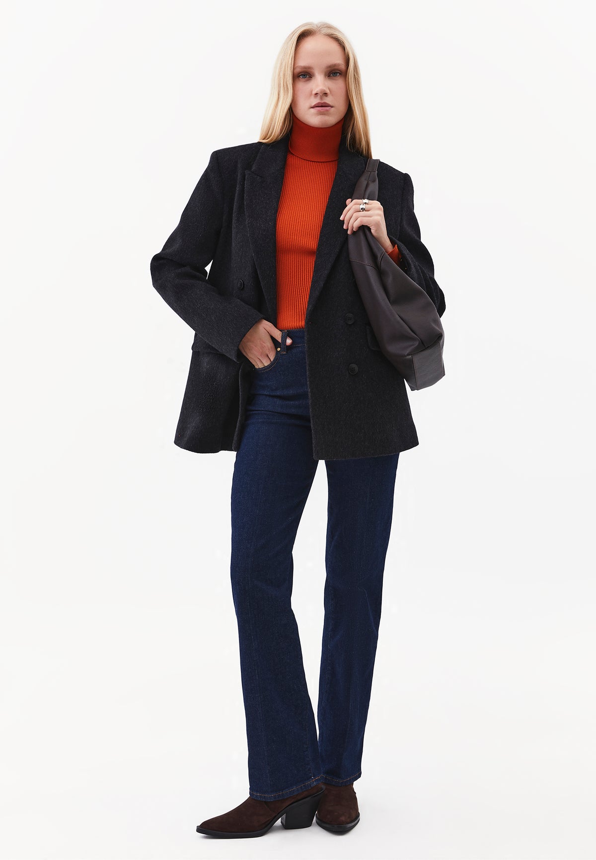 Turtleneck Raglan Sleeve Knitwear - GOLD FLAME