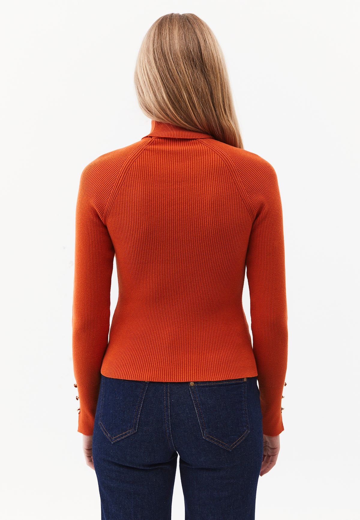 Turtleneck Raglan Sleeve Knitwear - GOLD FLAME