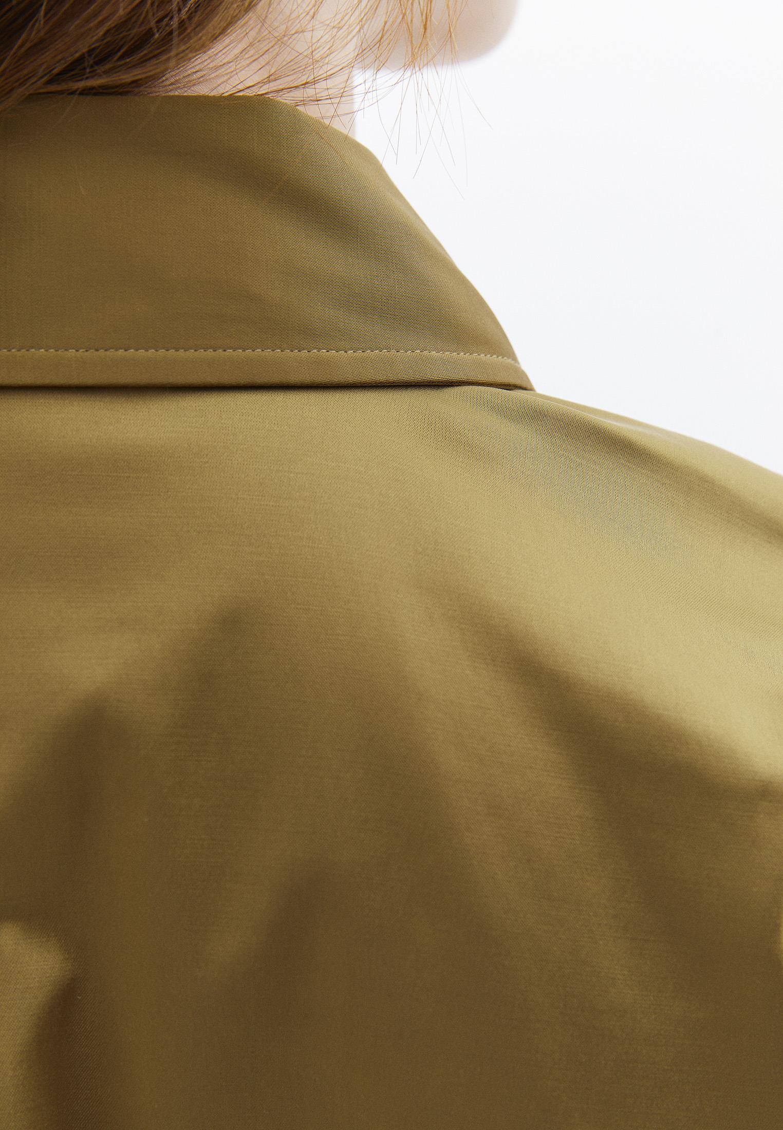 Cropped Shirt With Pocket Detail And Loose Fit - GOTHIC OLIVE