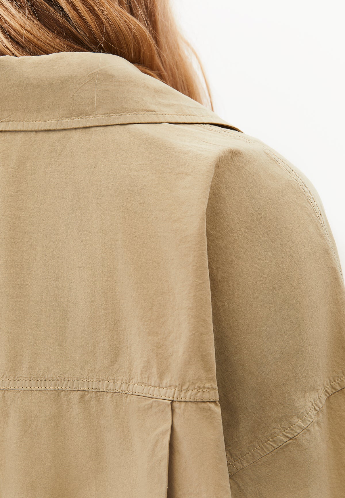 Oversized Long Sleeve Shirt with Pocket Detail - GRAY GREEN