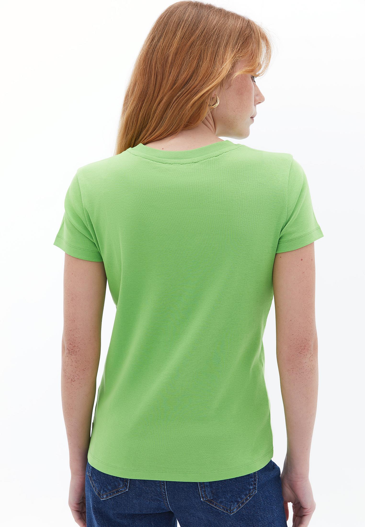 Crew Neck Loose Fit T-Shirt - GREENERY