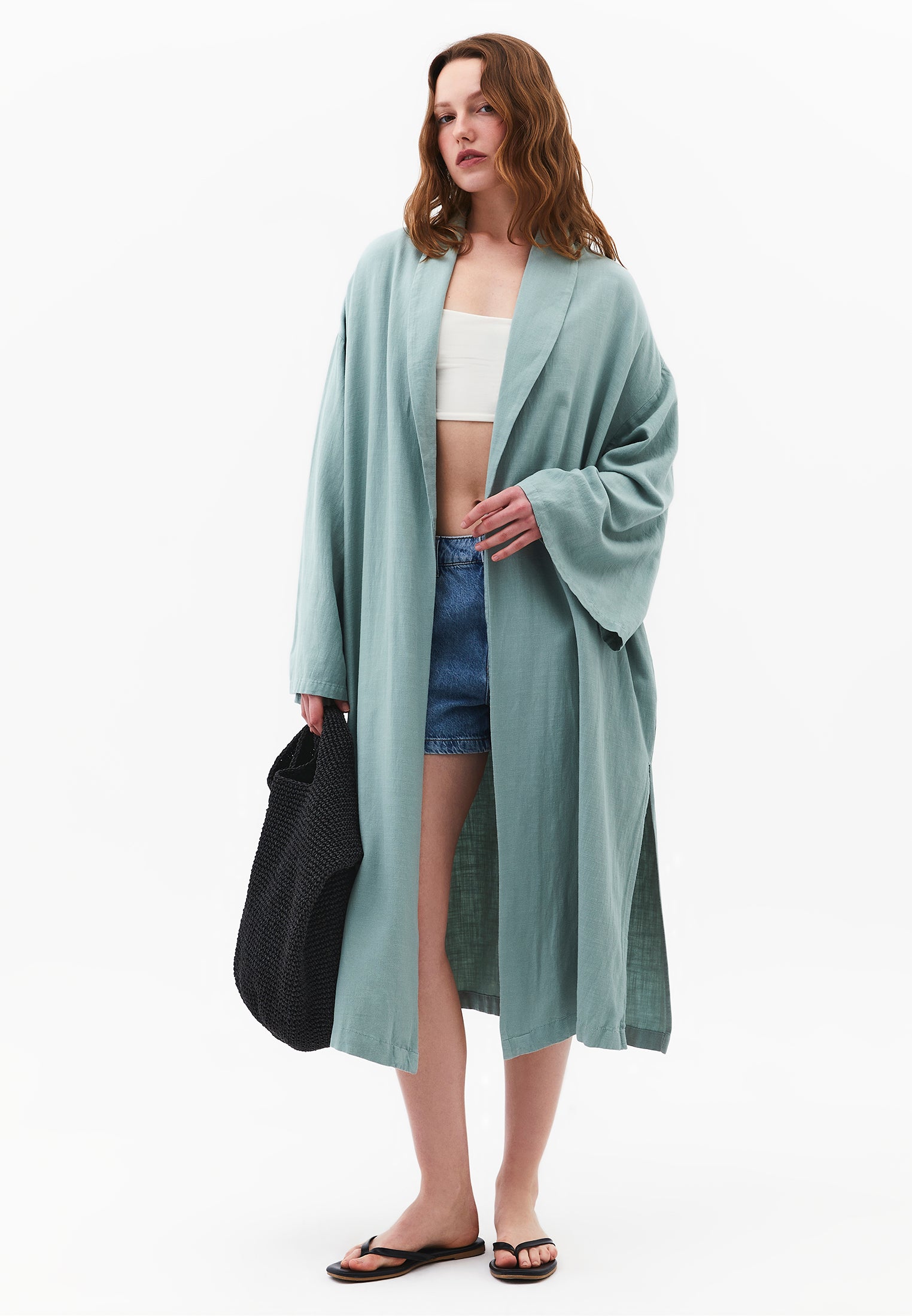 Long Oversize Kimono - GREEN MILIEU
