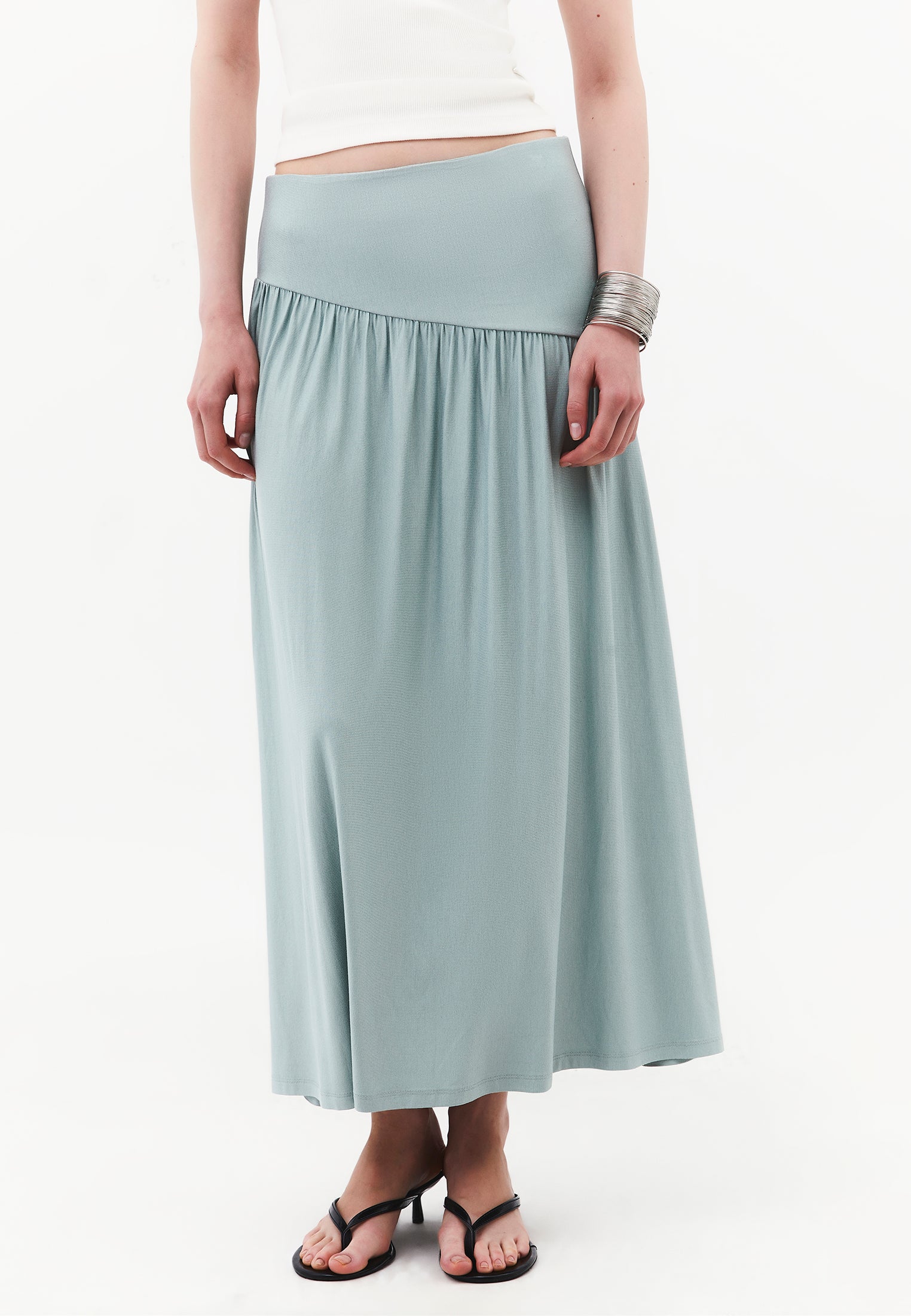 Flared Long Skirt - GREEN MILIEU