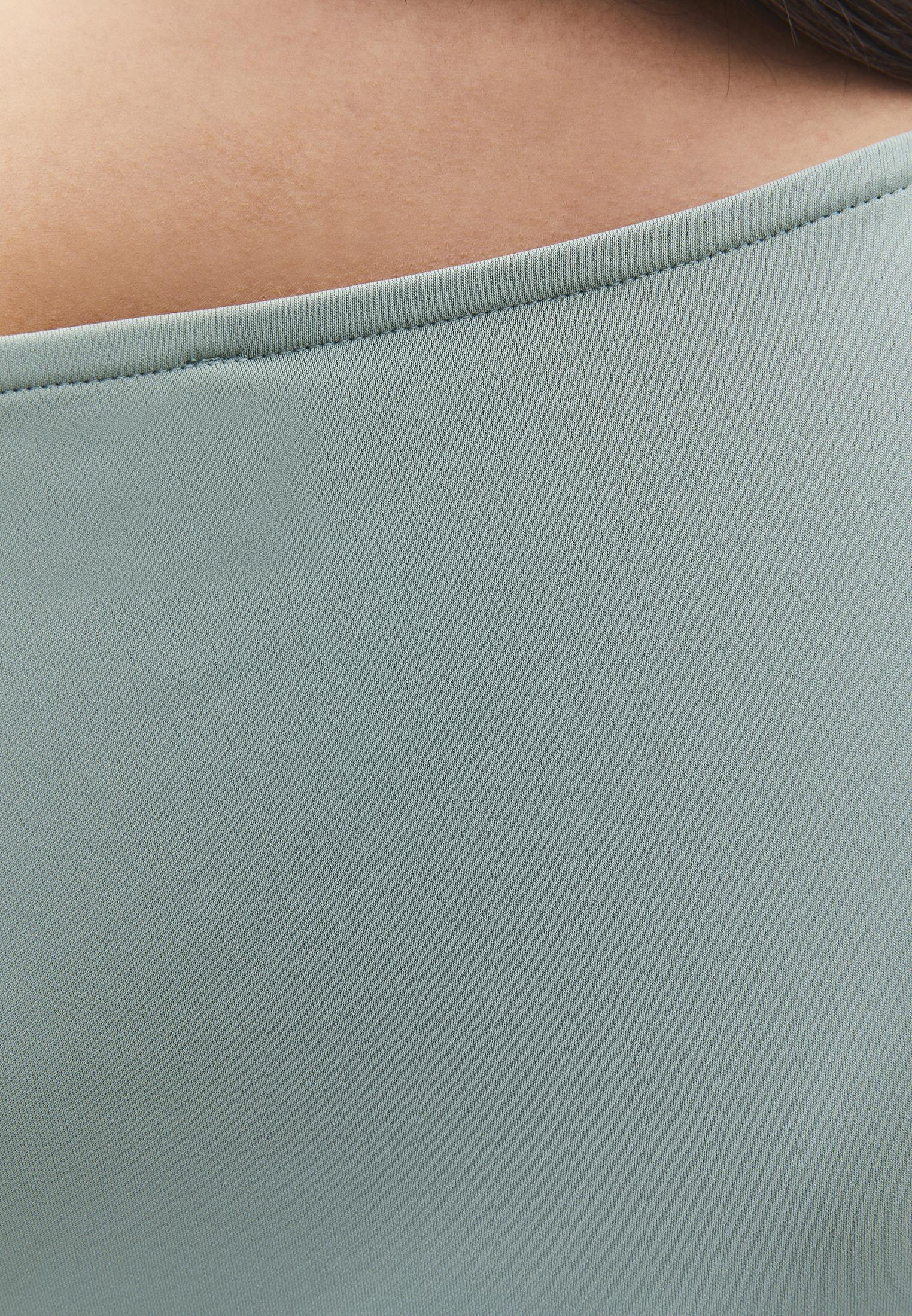 Boat Neck Short Sleeve Blouse - GREEN MILIEU
