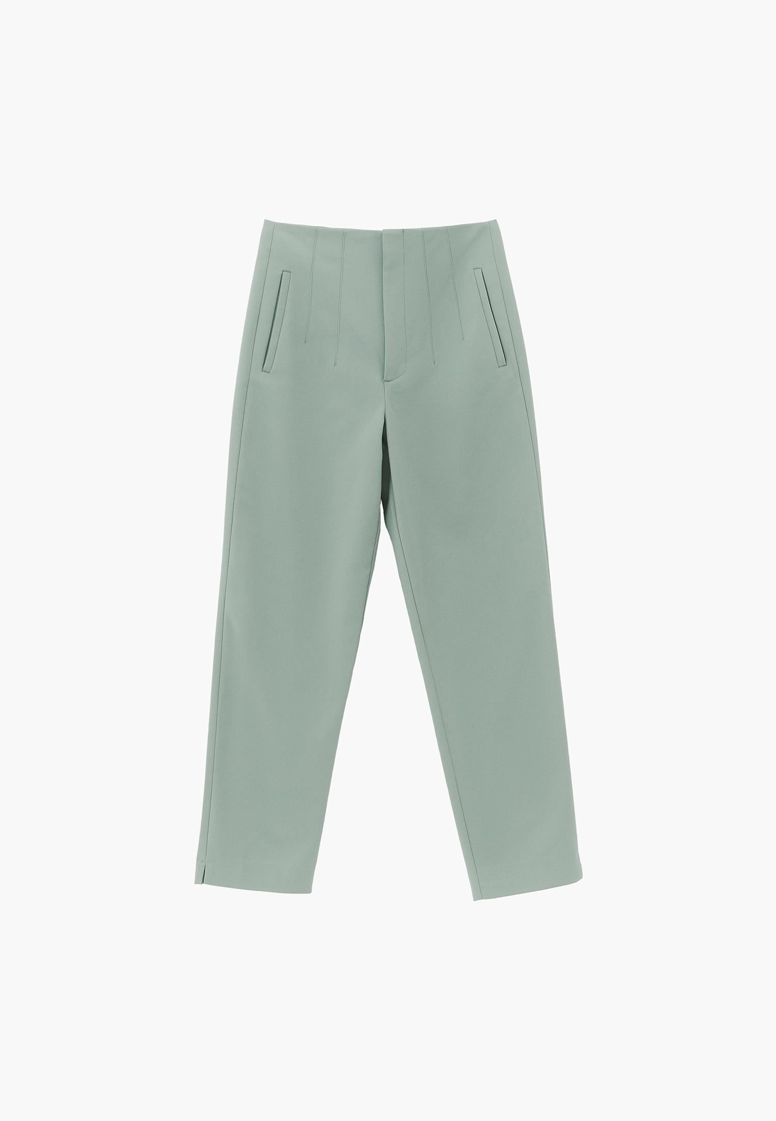 Carrot Cut Ultra High Waist Standard Pants - GREEN MILIEU