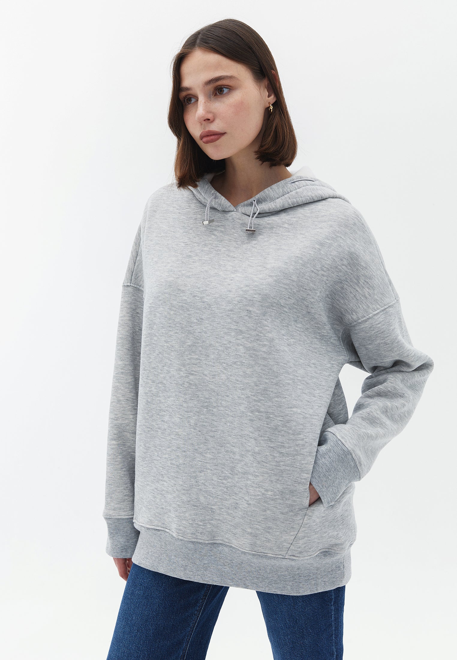 Crew Neck Sweatshirt - GREY MELANGE