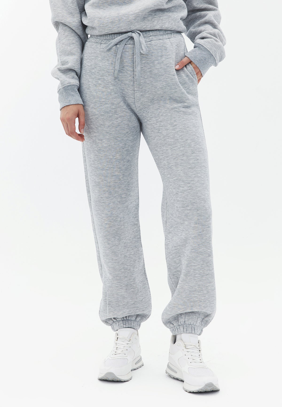 Jogger High Waist Sweatpants - GREY MELANGE