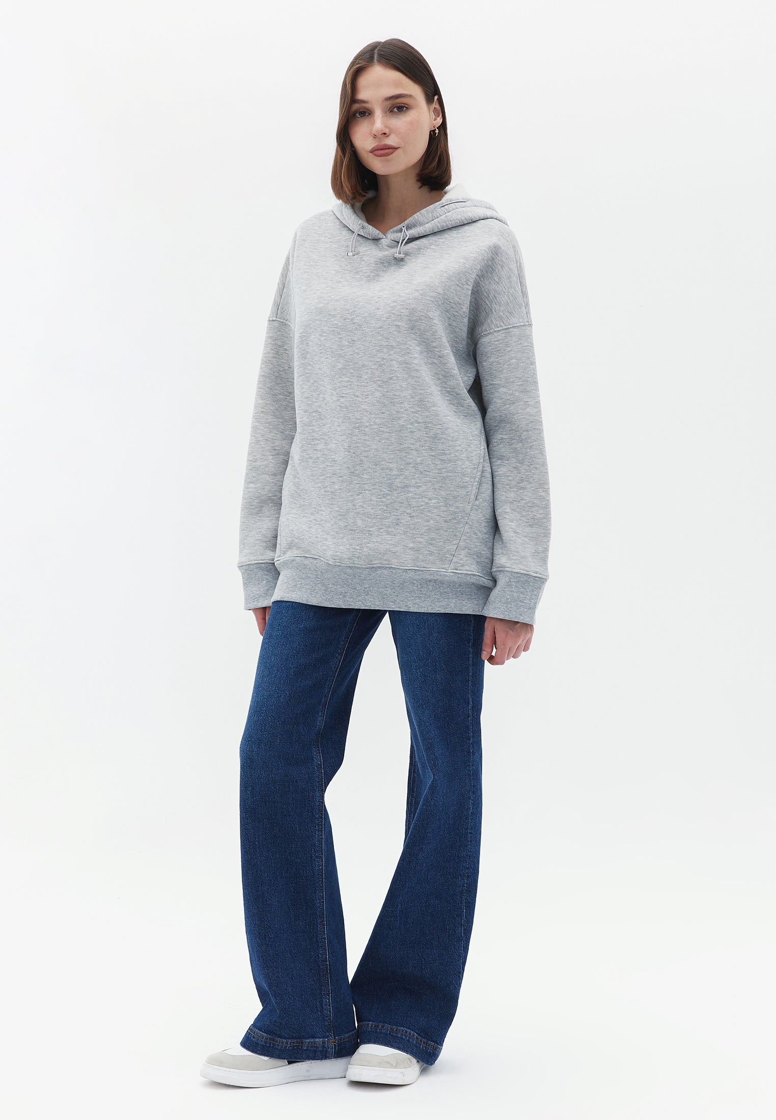 Crew Neck Sweatshirt - GREY MELANGE