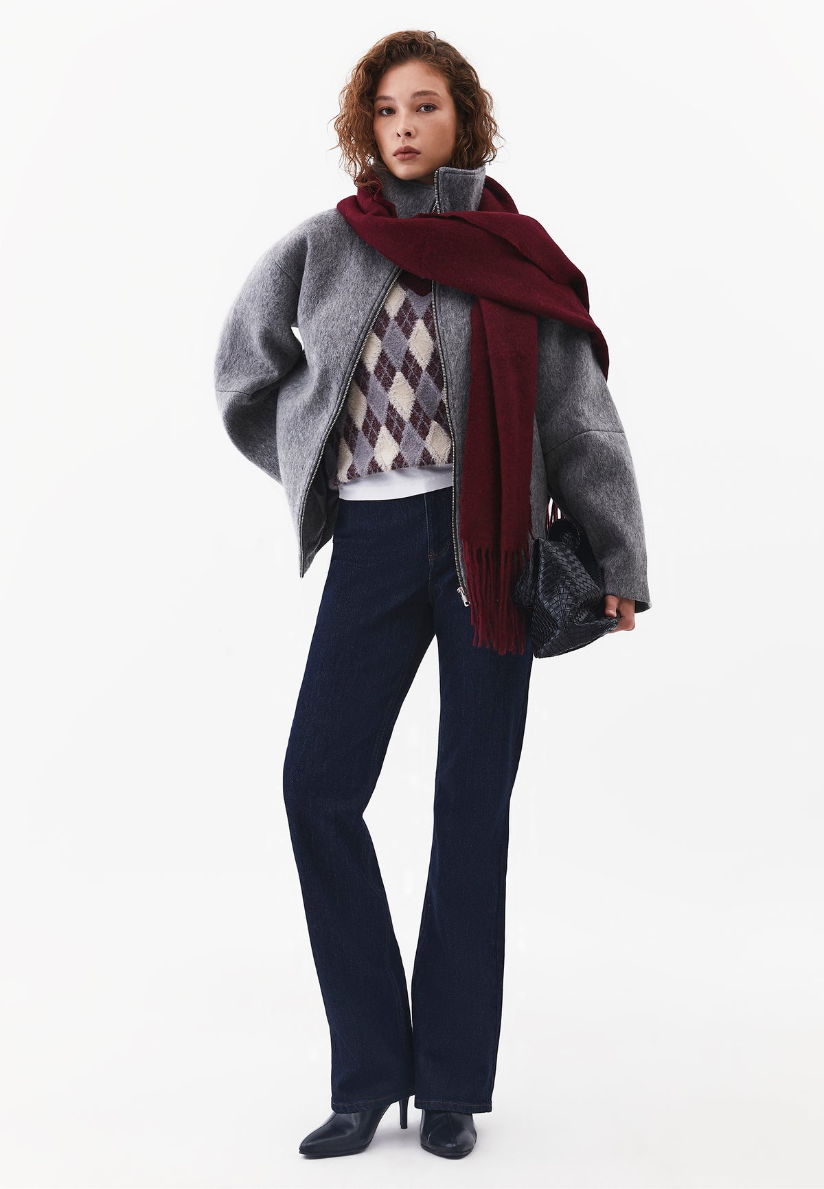 Standard Length Pleated Coat - GREY MELANGE
