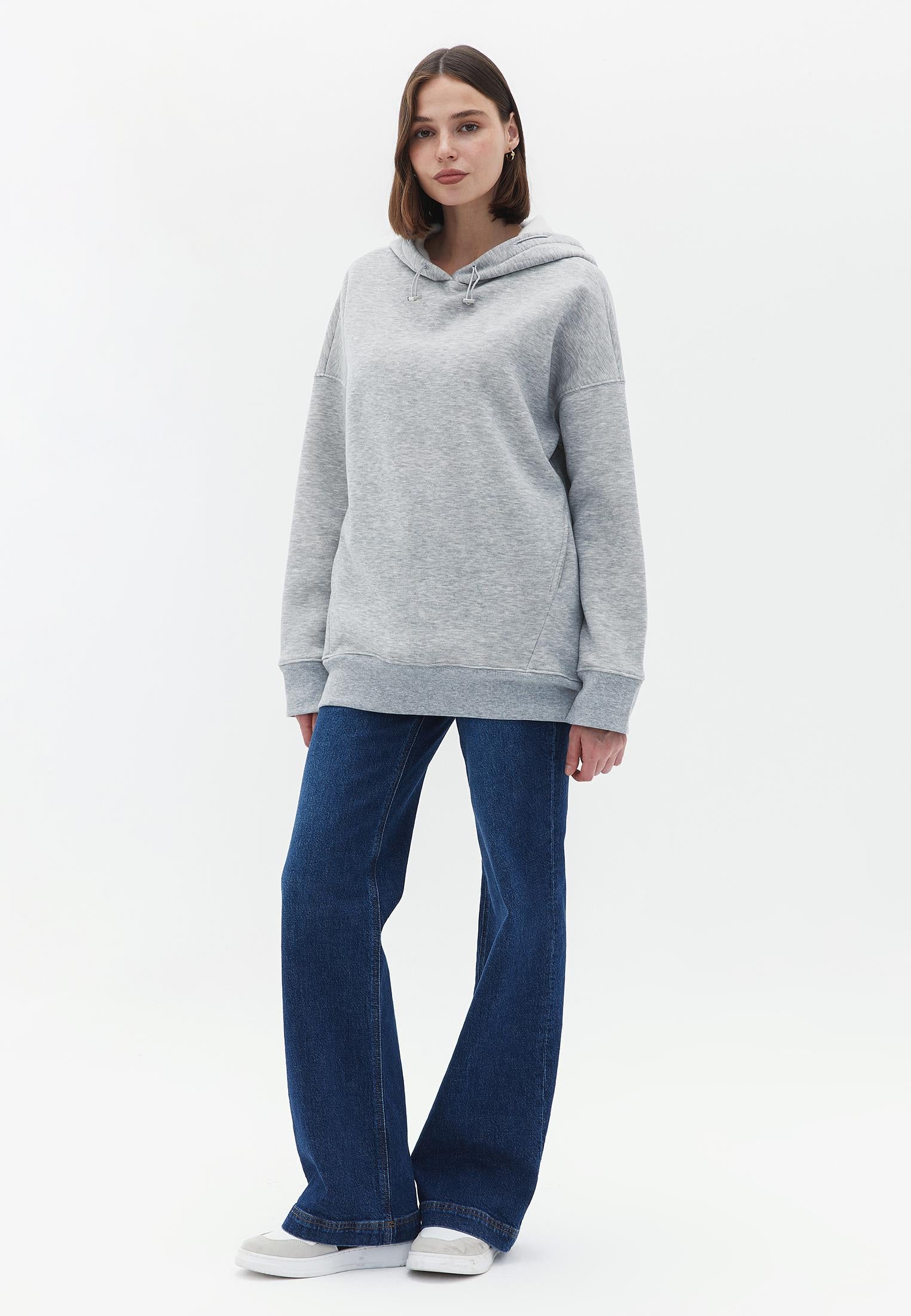 Crew Neck Sweatshirt - GREY MELANGE
