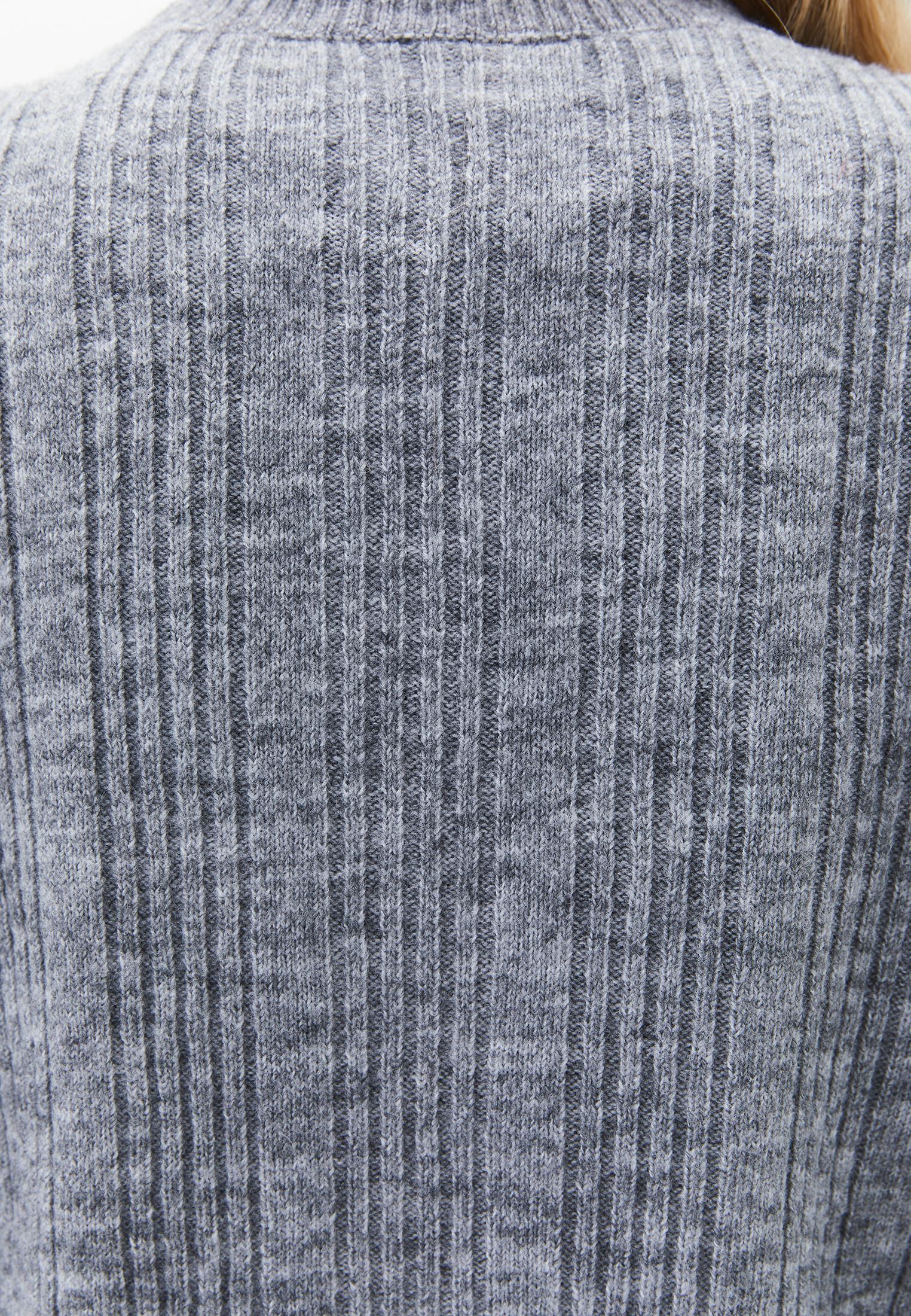 Crew Neck Cardigan With Knit Details - GREY MELANGE