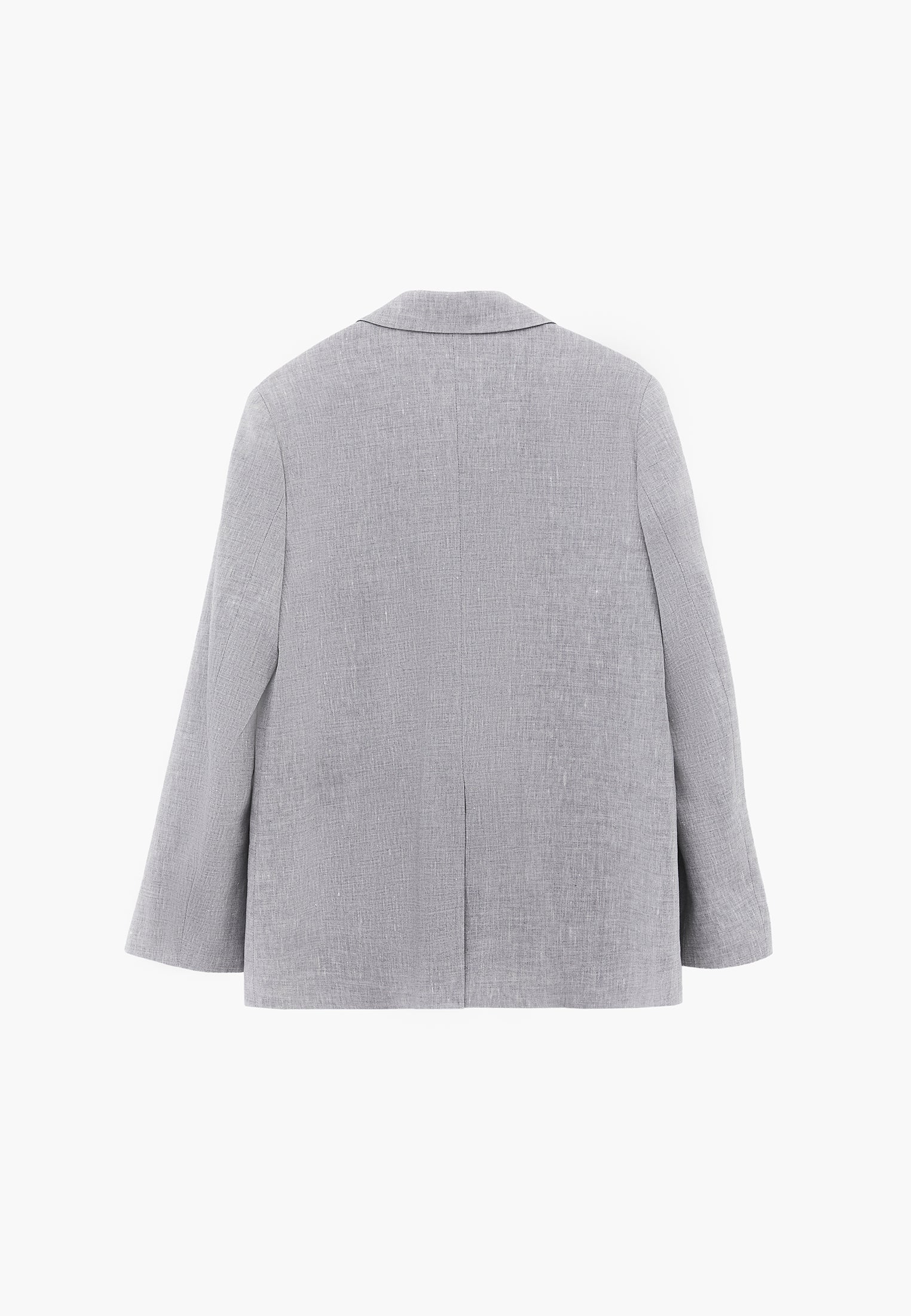 Oversize Blazer With Pocket Detail - GREY MELANGE