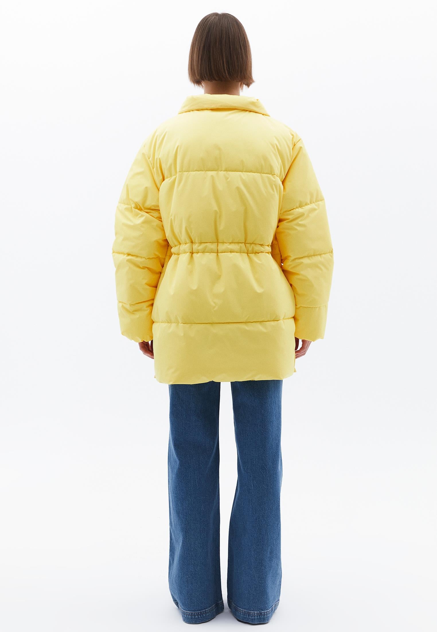 Midi Length Hooded Coat - HABANERO GOLD