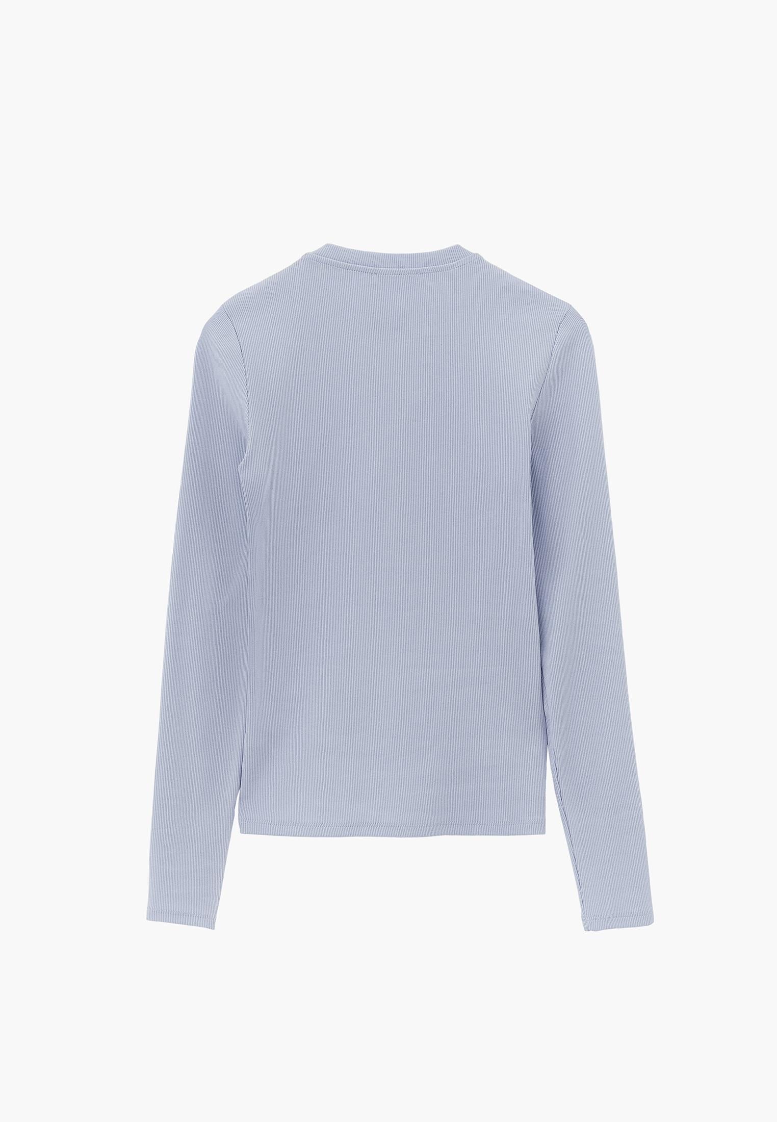 Crew Neck Long Sleeve T-Shirt - HALOGEN BLUE