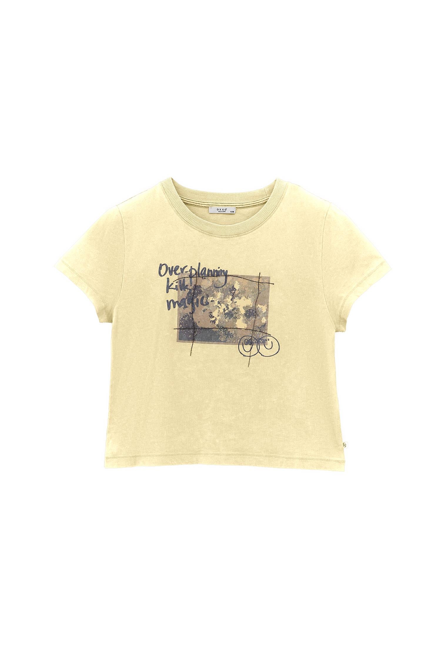 Crew Neck Printed T-Shirt - HEMP