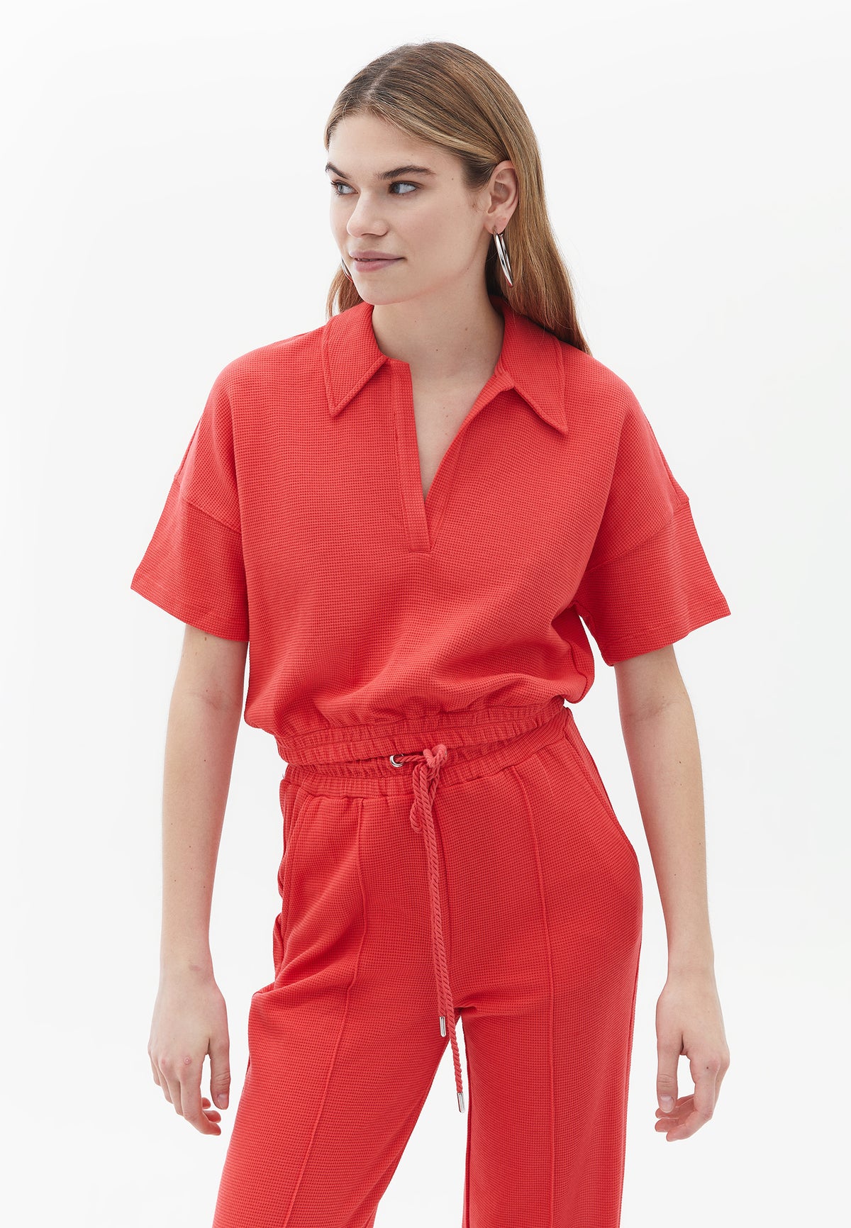 Short Polo Collar T-Shirt - HIBISCUS