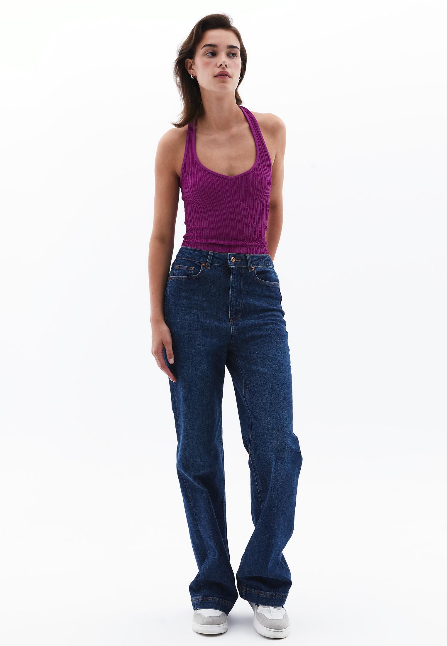 V Neck Seamless Camisole - HOLLYHOCK