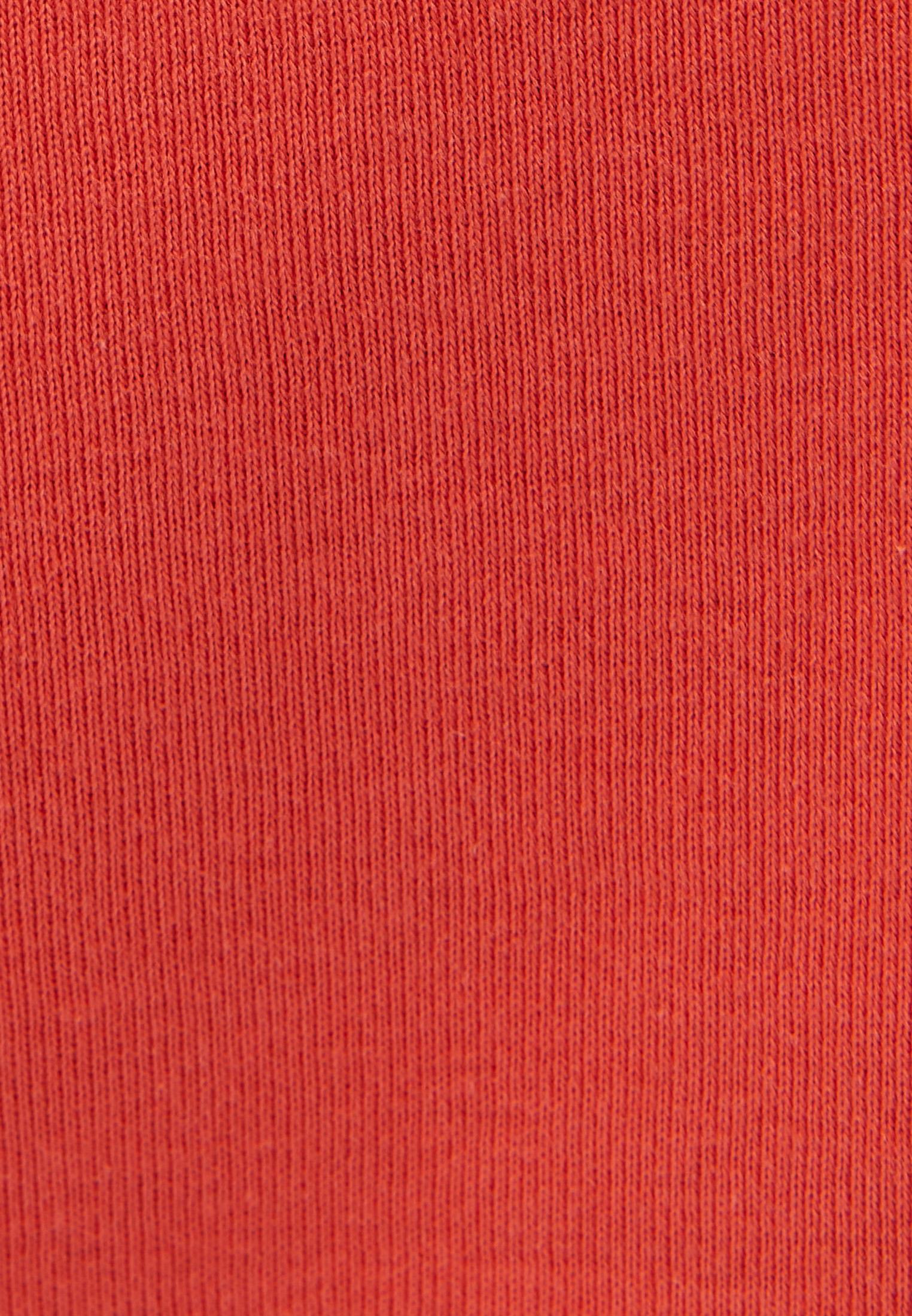 Crew Neck Loose Fit T-Shirt - HOT CORAL