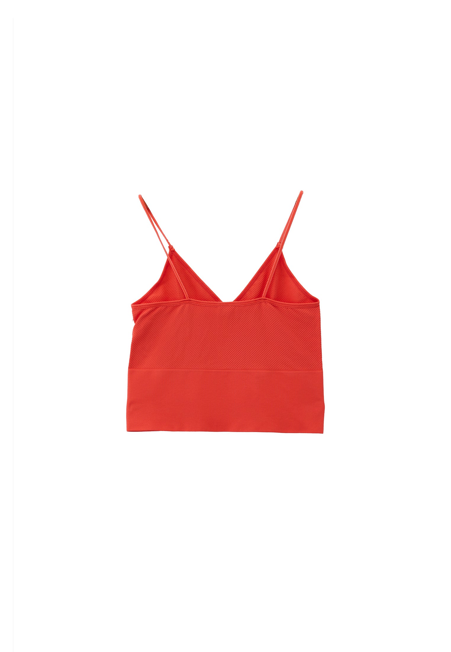 Jacquard Patterned V Neck Tank Top - HOT CORAL