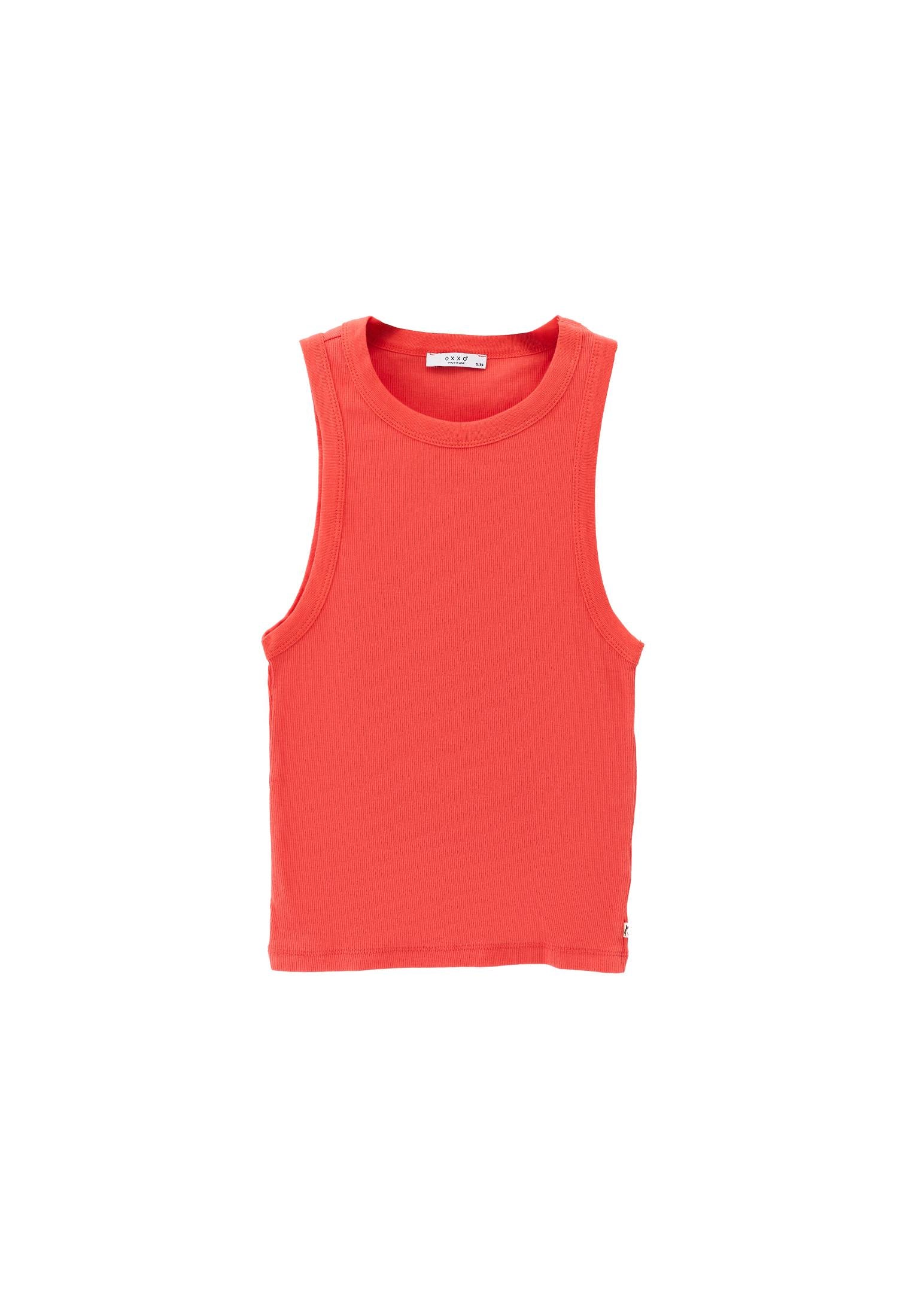 Halter Neck Sleeveless Tank - HOT CORAL