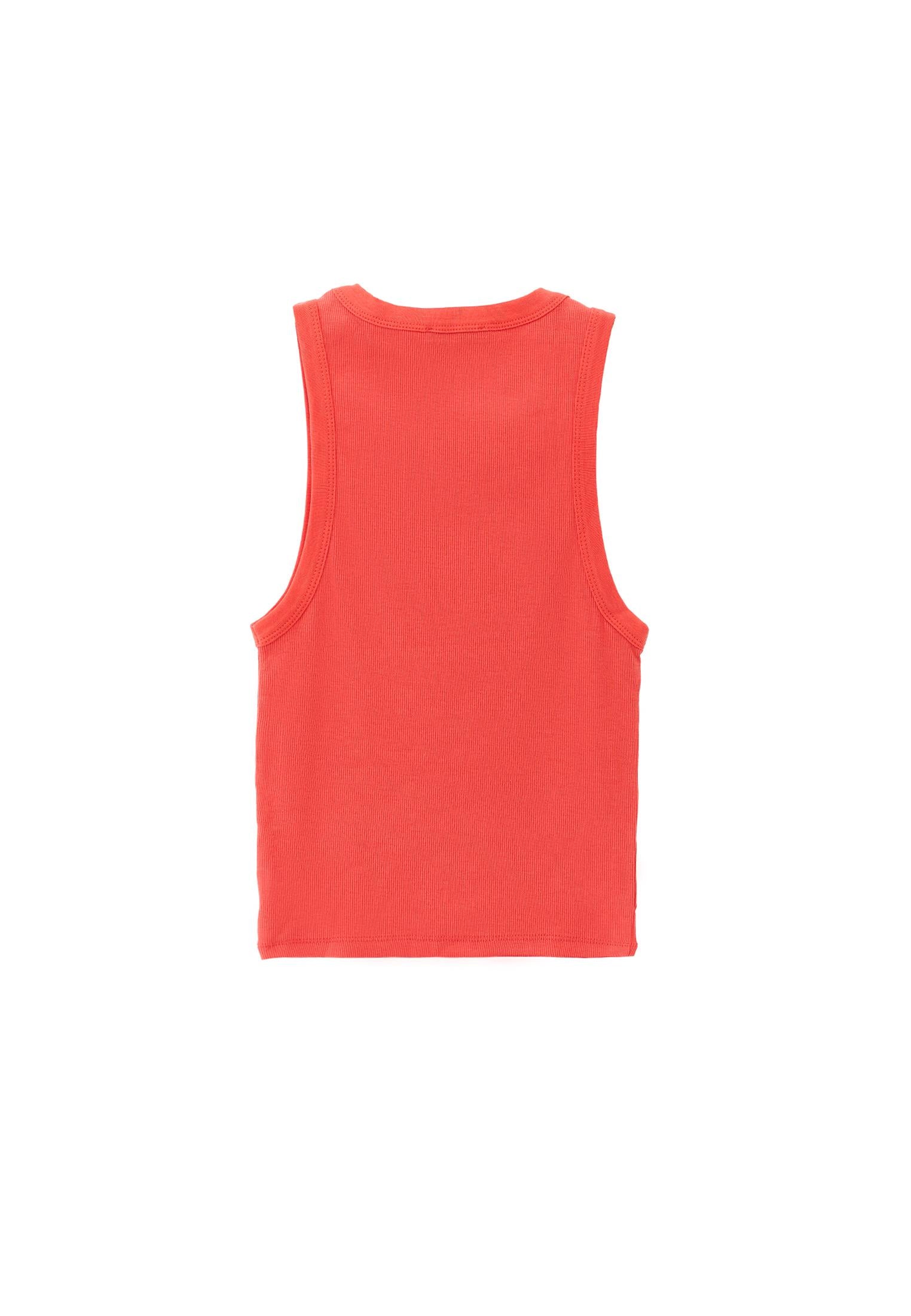 Halter Neck Sleeveless Tank - HOT CORAL