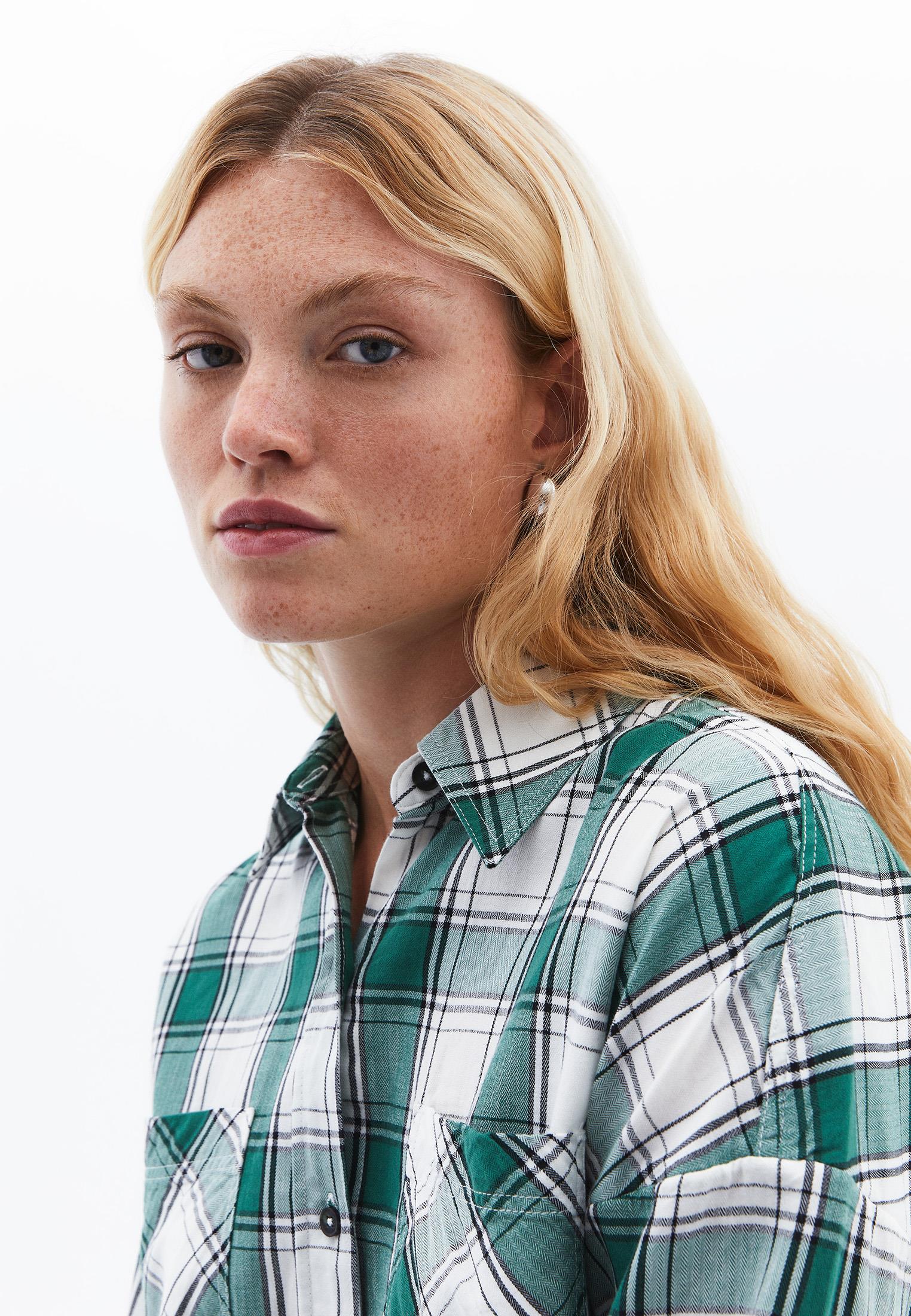 Oversize Buttoned Shirt - HUNTER GREEN CHECK