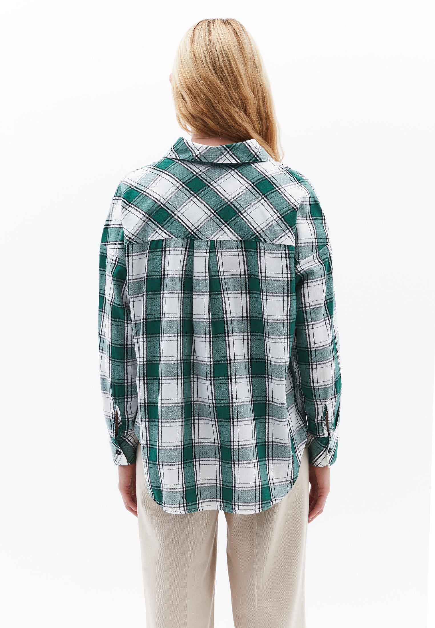 Oversize Buttoned Shirt - HUNTER GREEN CHECK