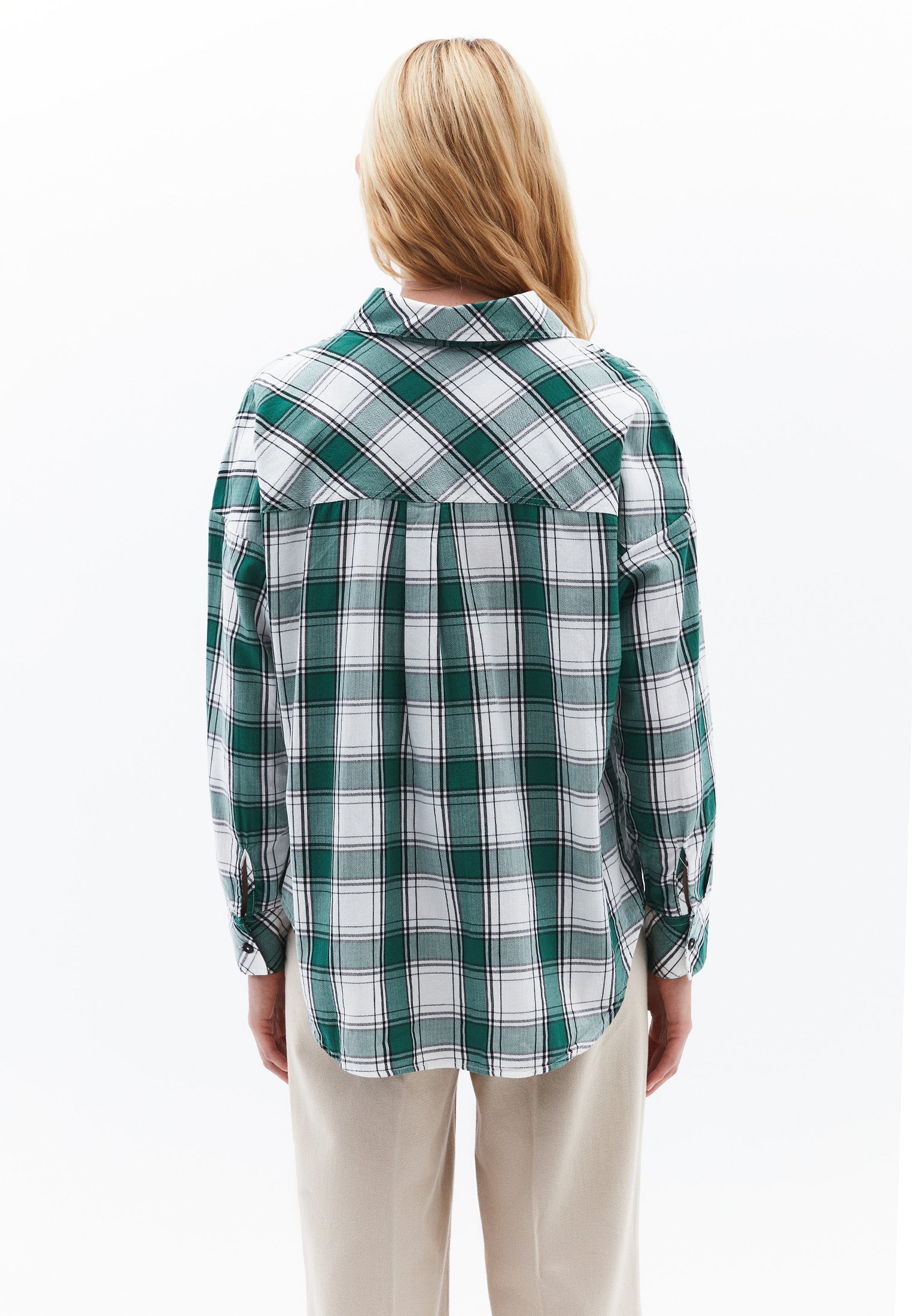 Oversize Buttoned Shirt - HUNTER GREEN CHECK