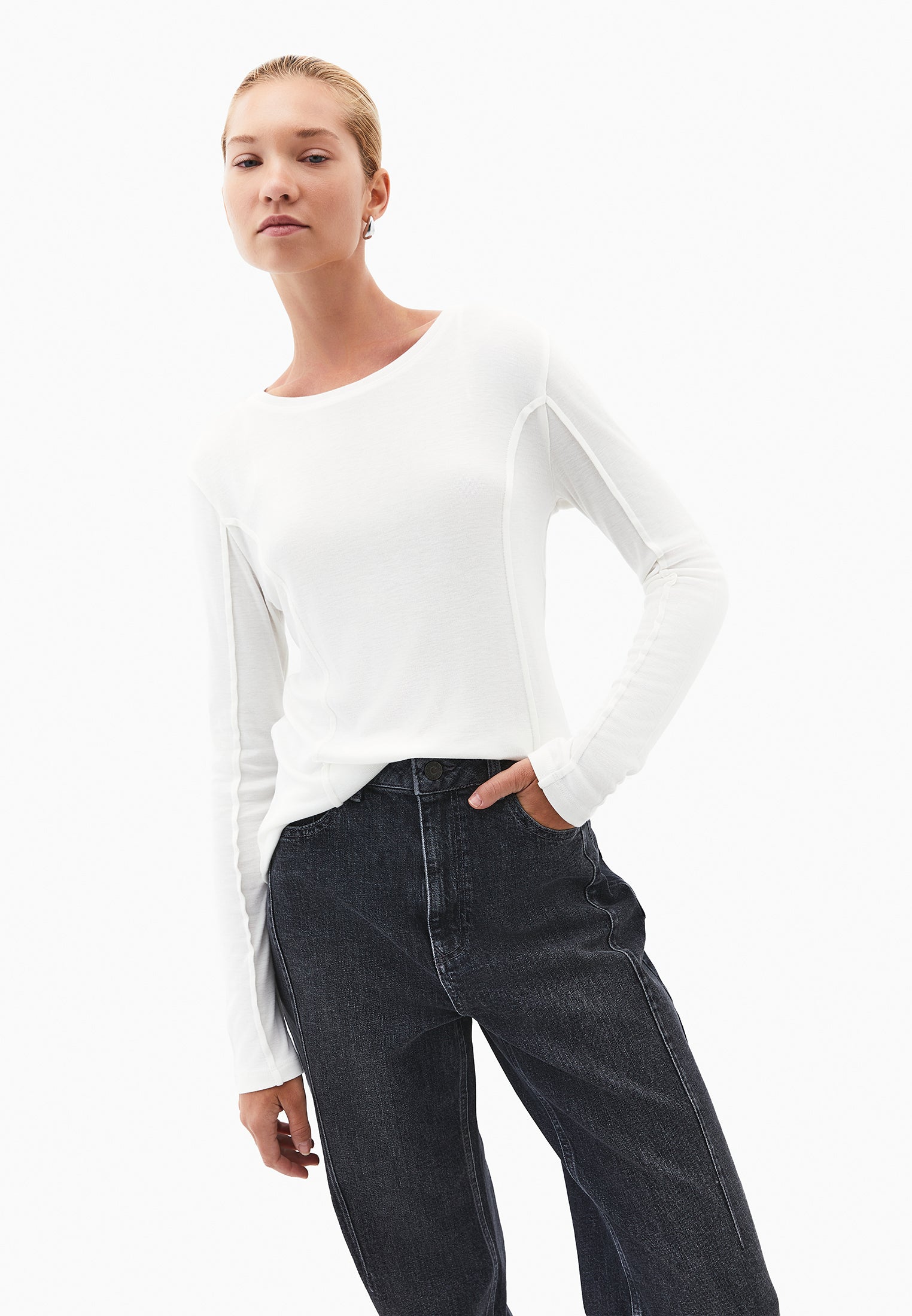 Slim Fit Crew Neck T-Shirt - ICE MILK