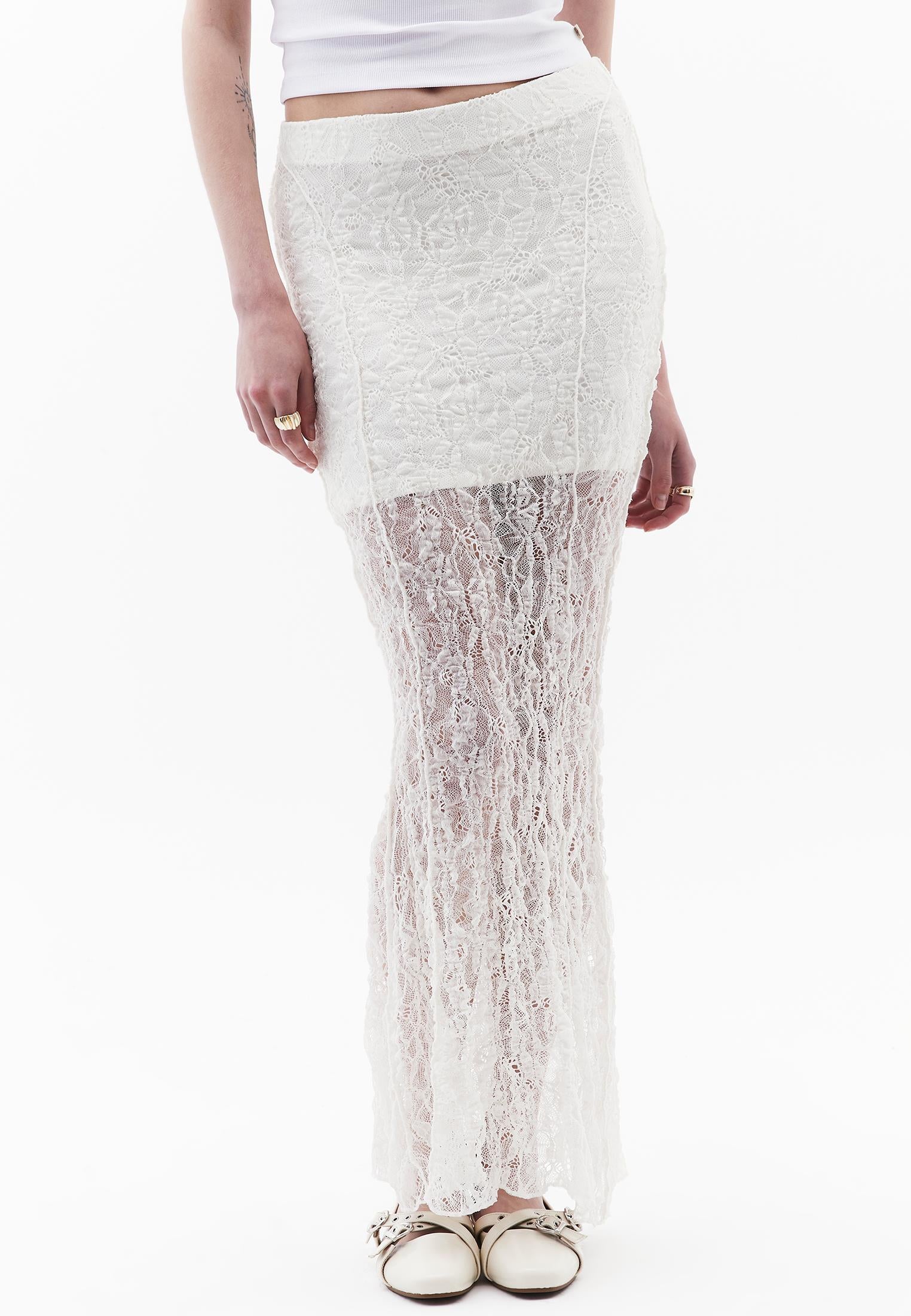 Long, High Waist, Elastic Skirt Ribana - ICE MILK