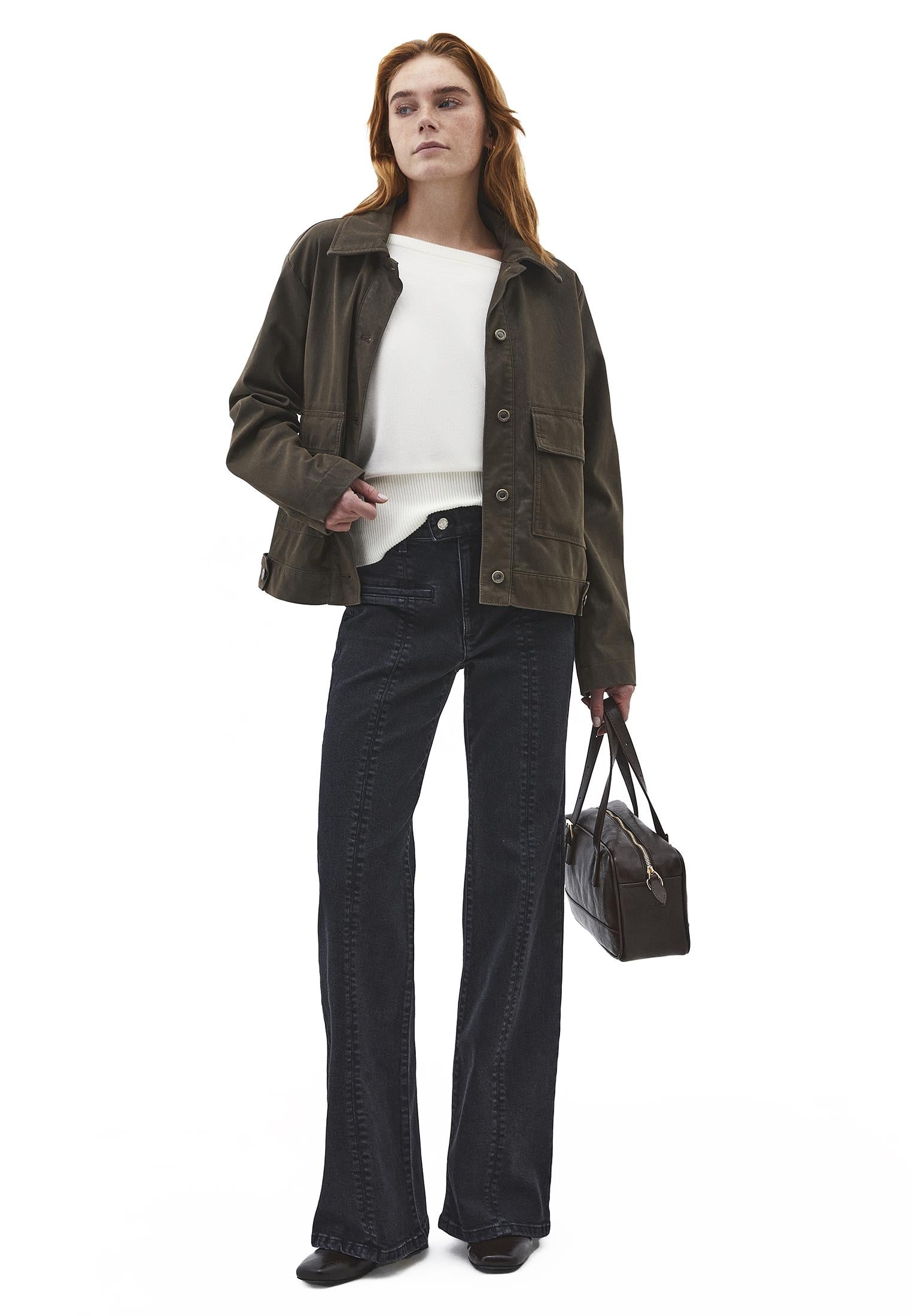 Boat Neck Long Sleeve Sweater - ICE MILK